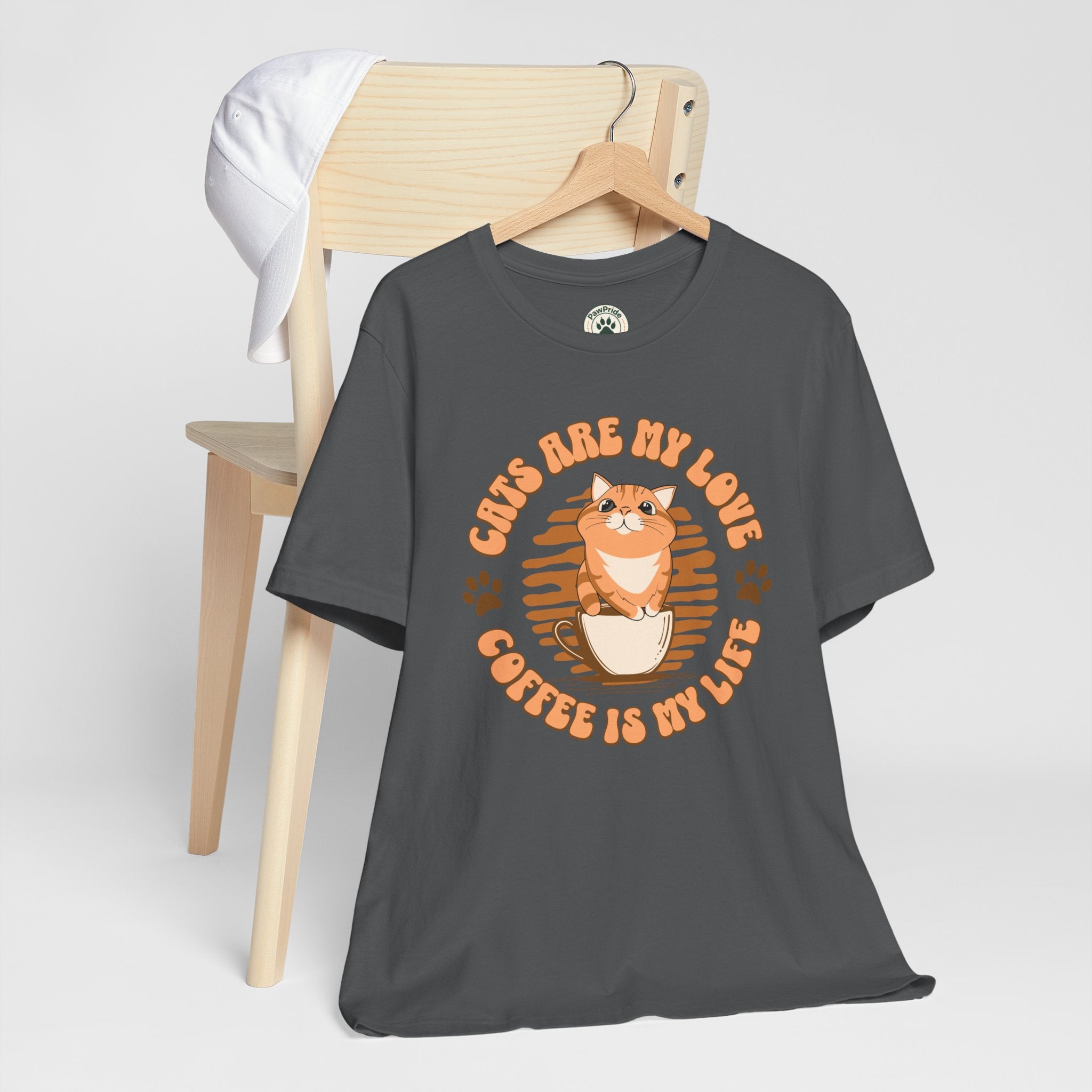Cat & Coffee Tee — "Cats Are My Love, Coffee Is My Life" Cute Graphic T‑Shirt