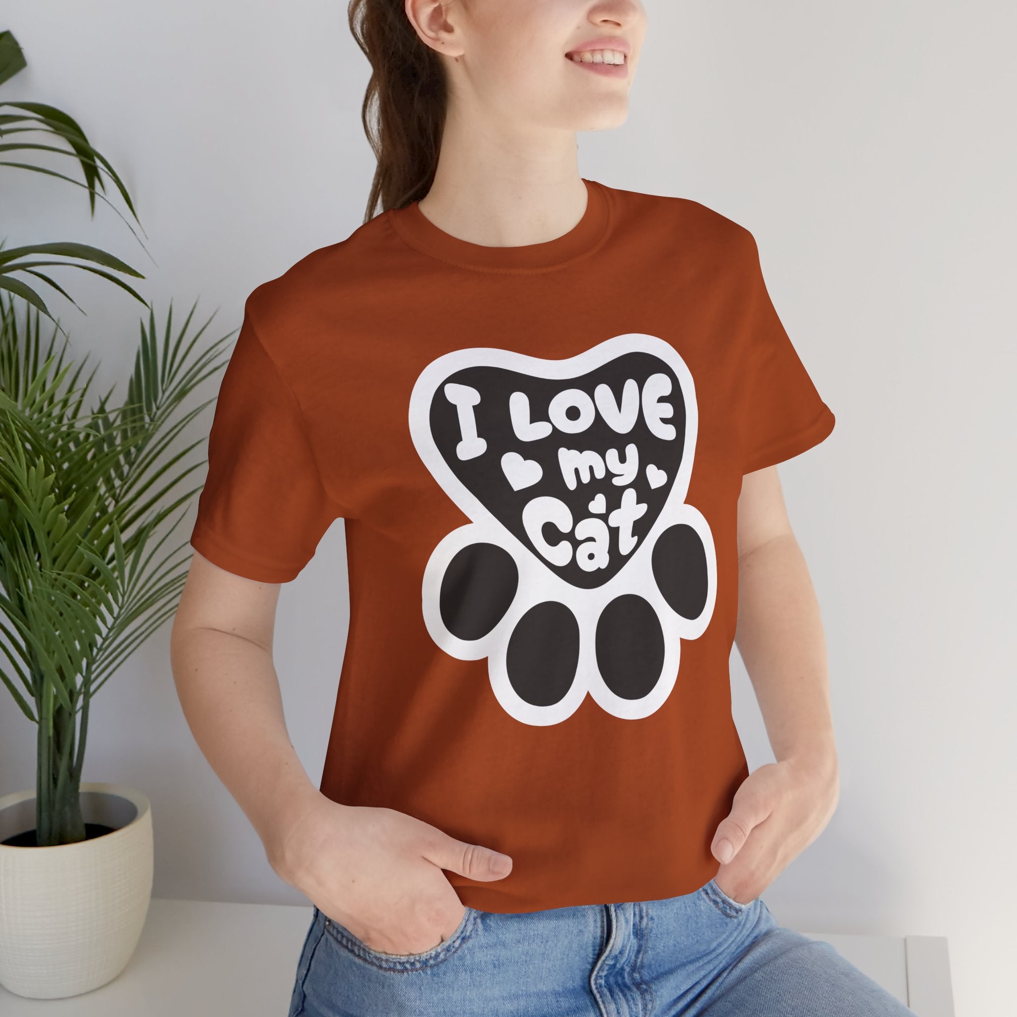 I Love My Cat Paw T-Shirt — Cute Cat Lover Tee