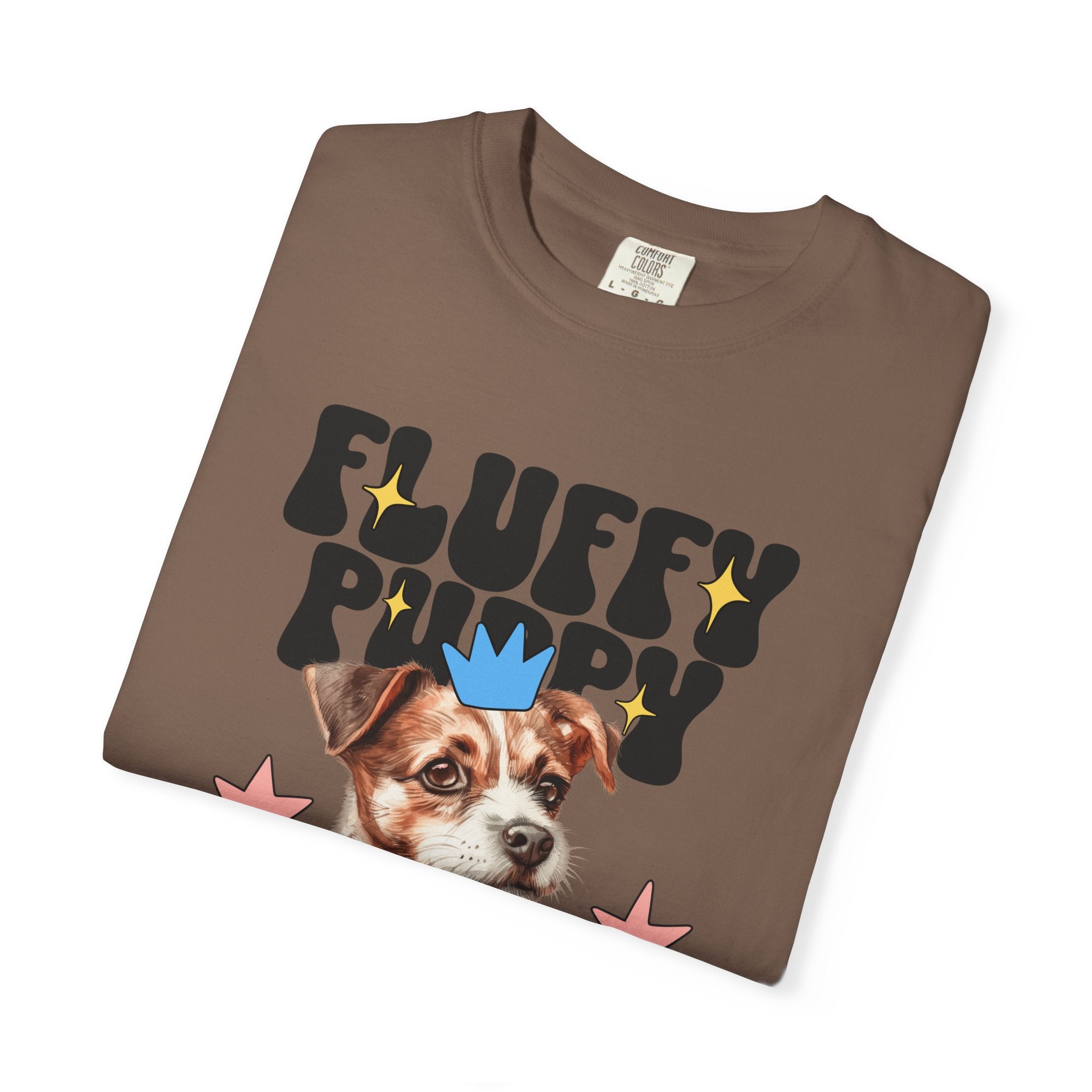 Fluffy Puppy Graphic T-Shirt — Cute Dog Portrait Tee