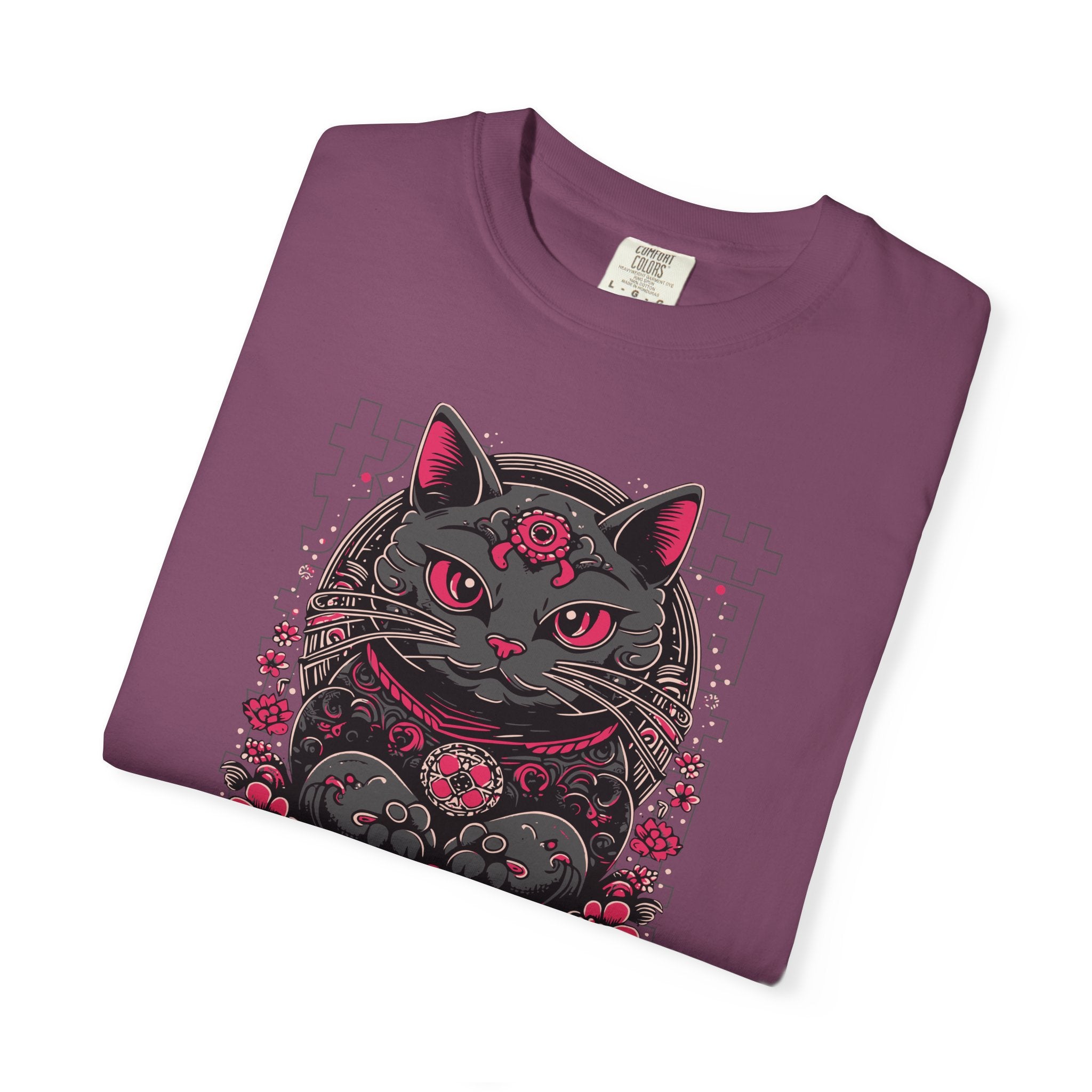Lucky Cat Graphic T-Shirt — Gothic Maneki Neko Tee