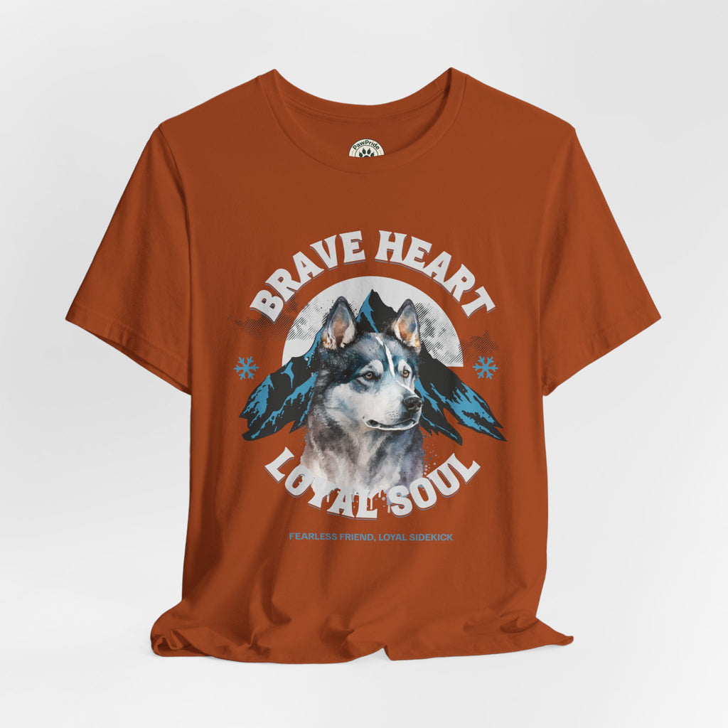 Husky T-Shirt "Brave Heart Loyal Soul" – Wildlife Mountain Graphic Tee