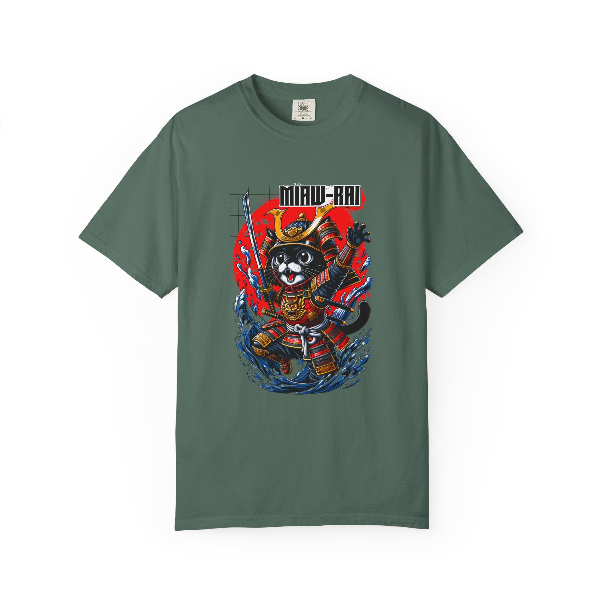 Samurai Cat T-Shirt — 'Neko-Ronin' Retro Japanese Warrior Graphic Tee