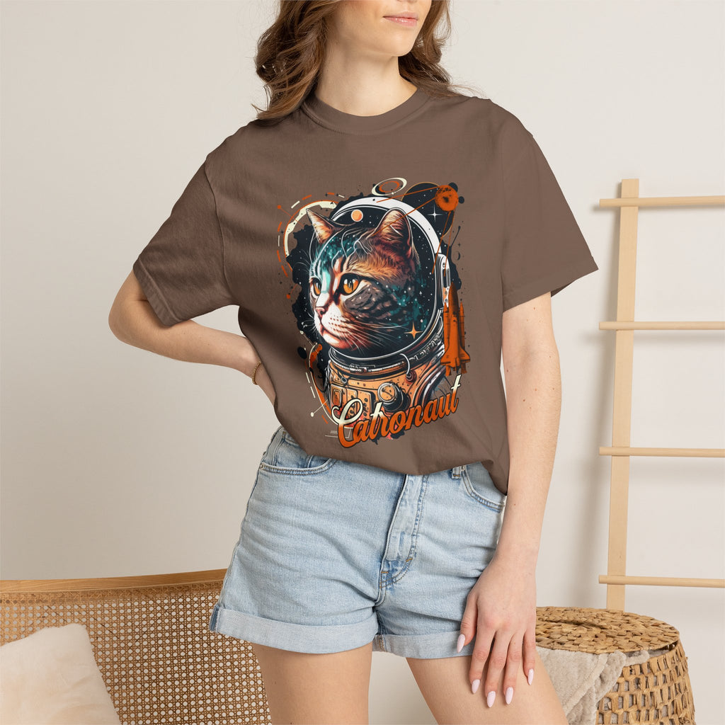 Astronaut Cat Graphic T-Shirt — 'Cabonaut' Retro Space Helmet Tee