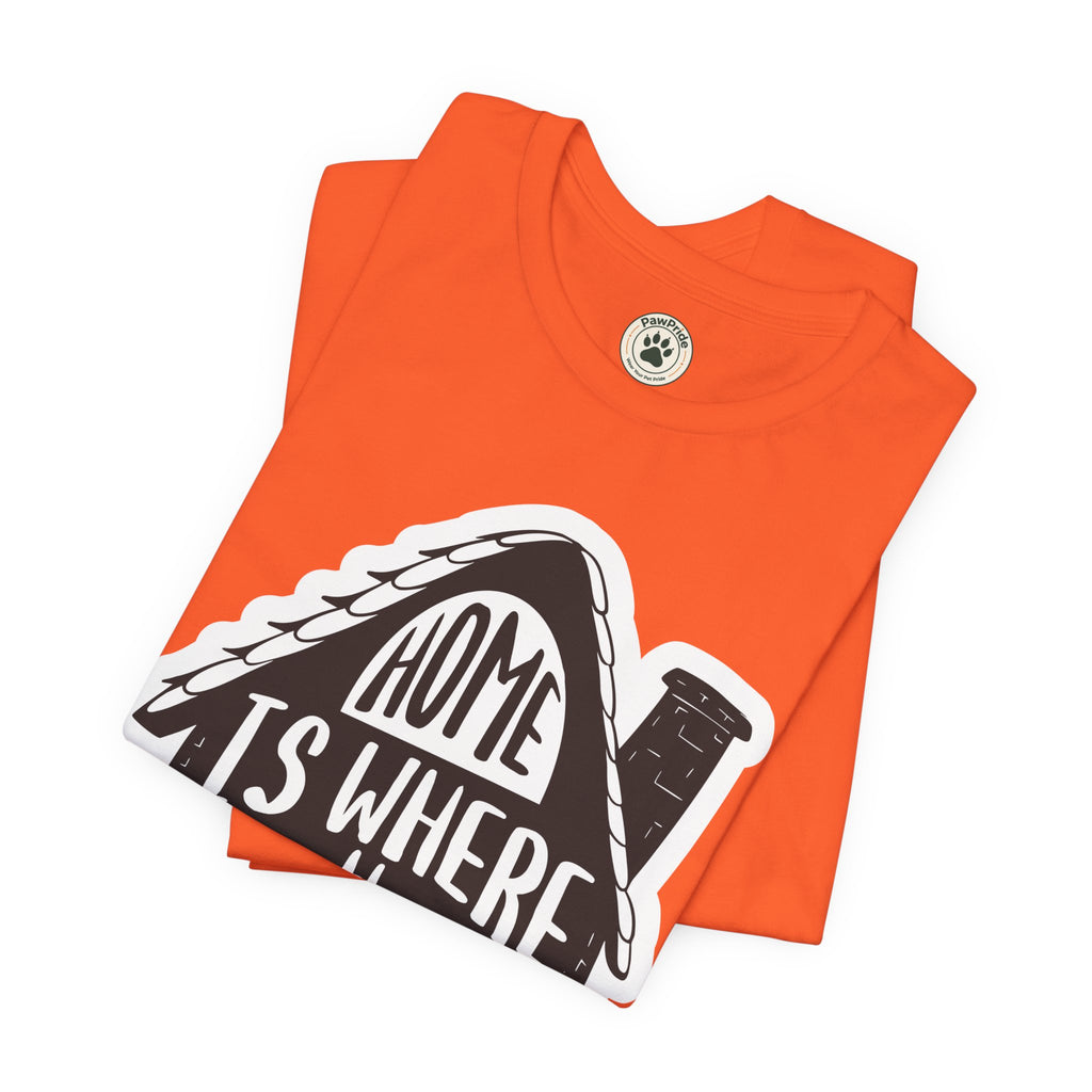 Cat Lover T-Shirt — "Home Is Where The Cat Is" Graphic Tee