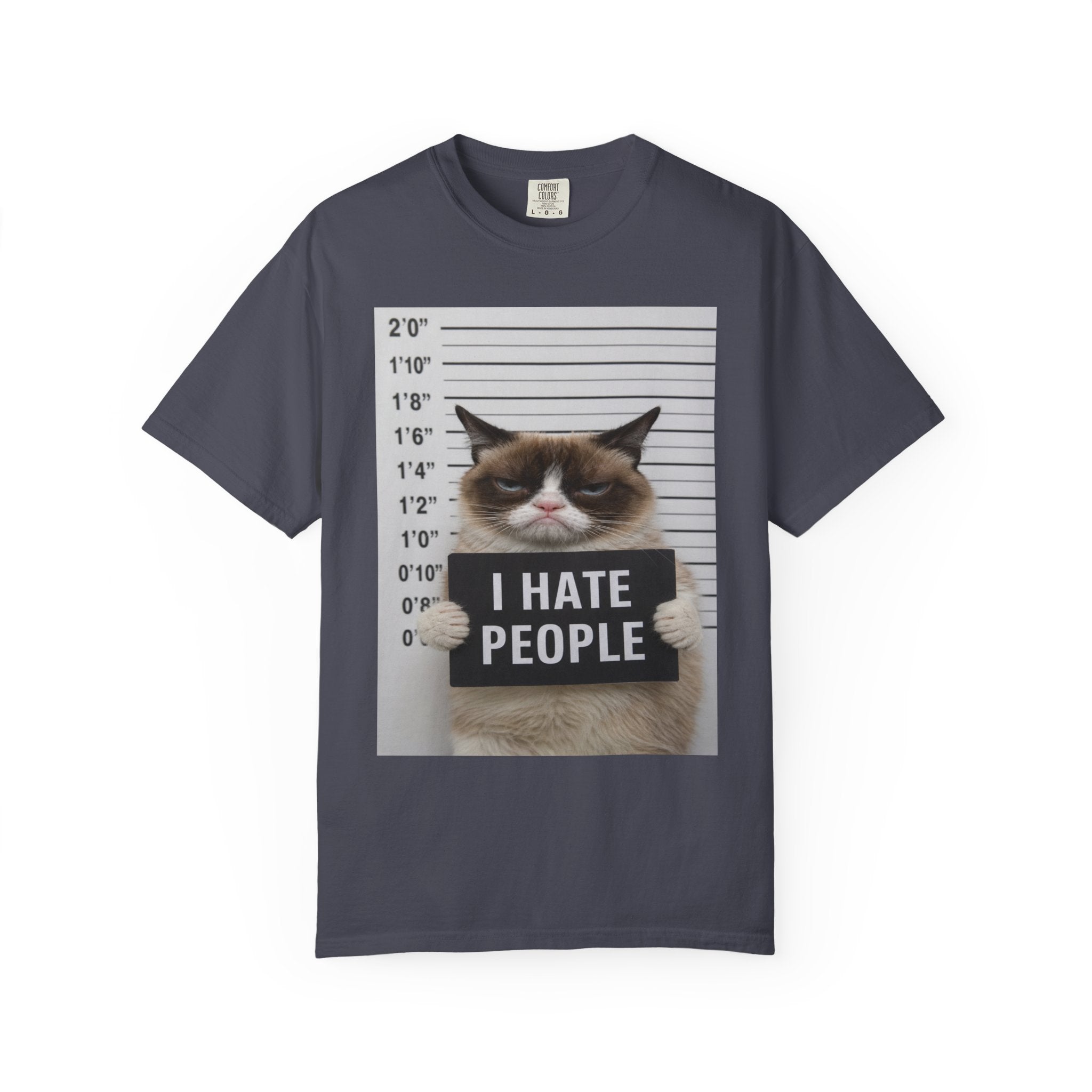 Grumpy Cat Mugshot T‑Shirt — "I Hate People" Graphic Tee