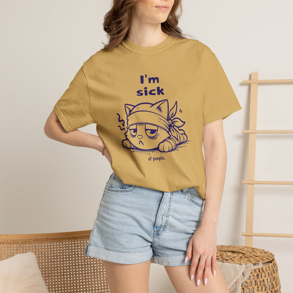 T-Shirt — “I’m Sick of People” Cute Grumpy Cat Graphic Tee