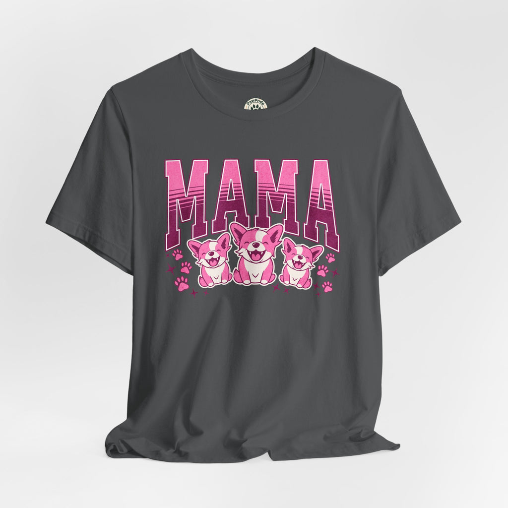 Mama Tee — Pink Corgi Mom Graphic T-Shirt