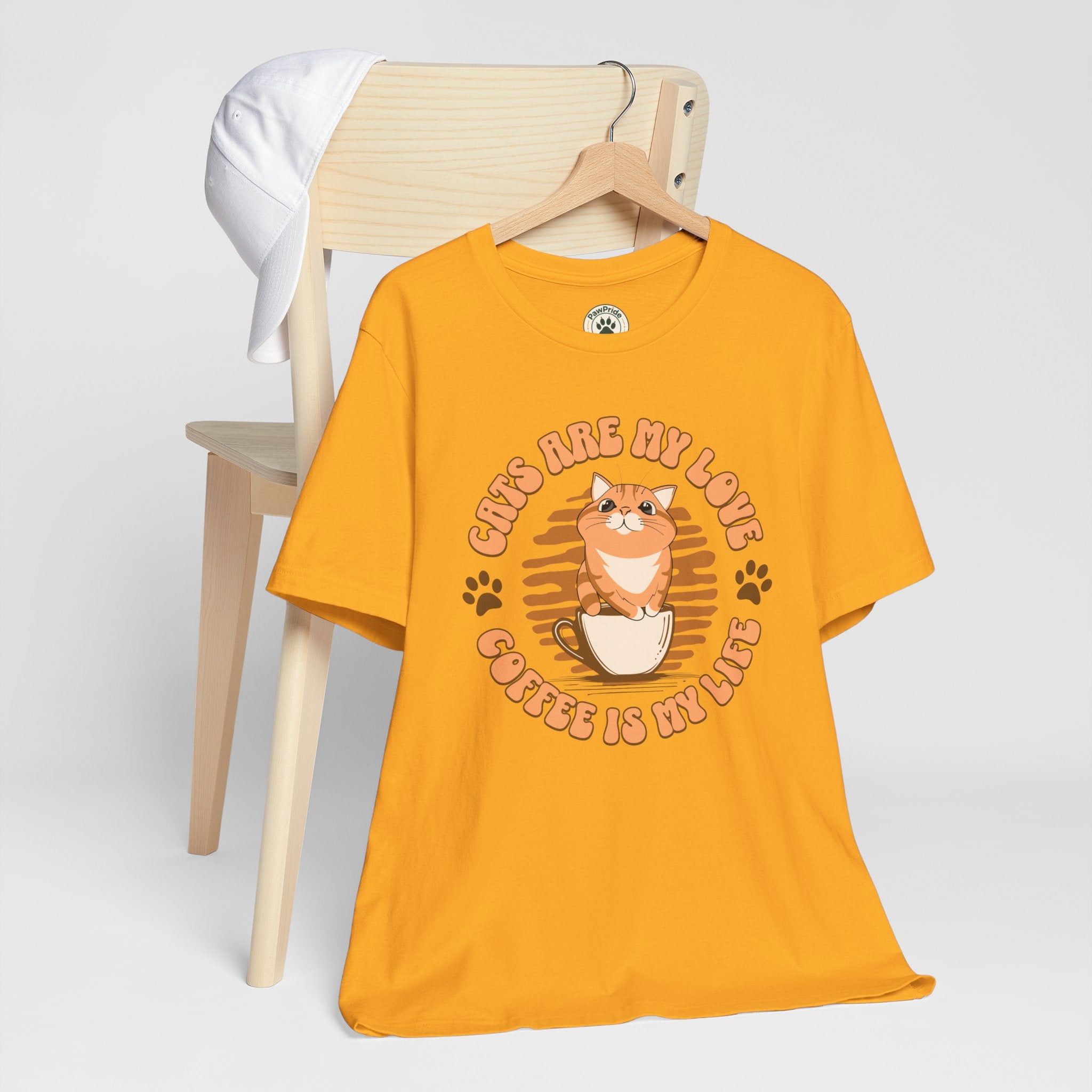 Cat & Coffee Tee — "Cats Are My Love, Coffee Is My Life" Cute Graphic T‑Shirt