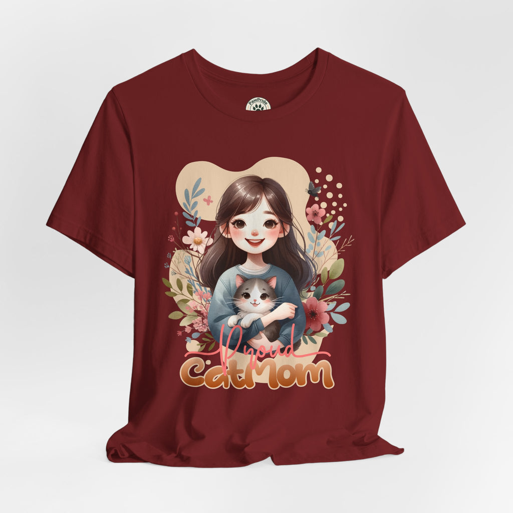 Cat Mom T-Shirt — Cute Floral Illustration Tee for Women Cat Lovers