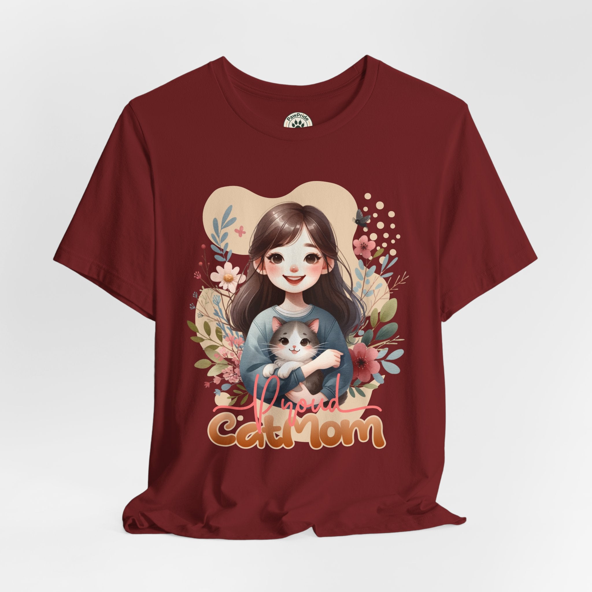 Cat Mom T-Shirt — Cute Floral Illustration Tee for Women Cat Lovers
