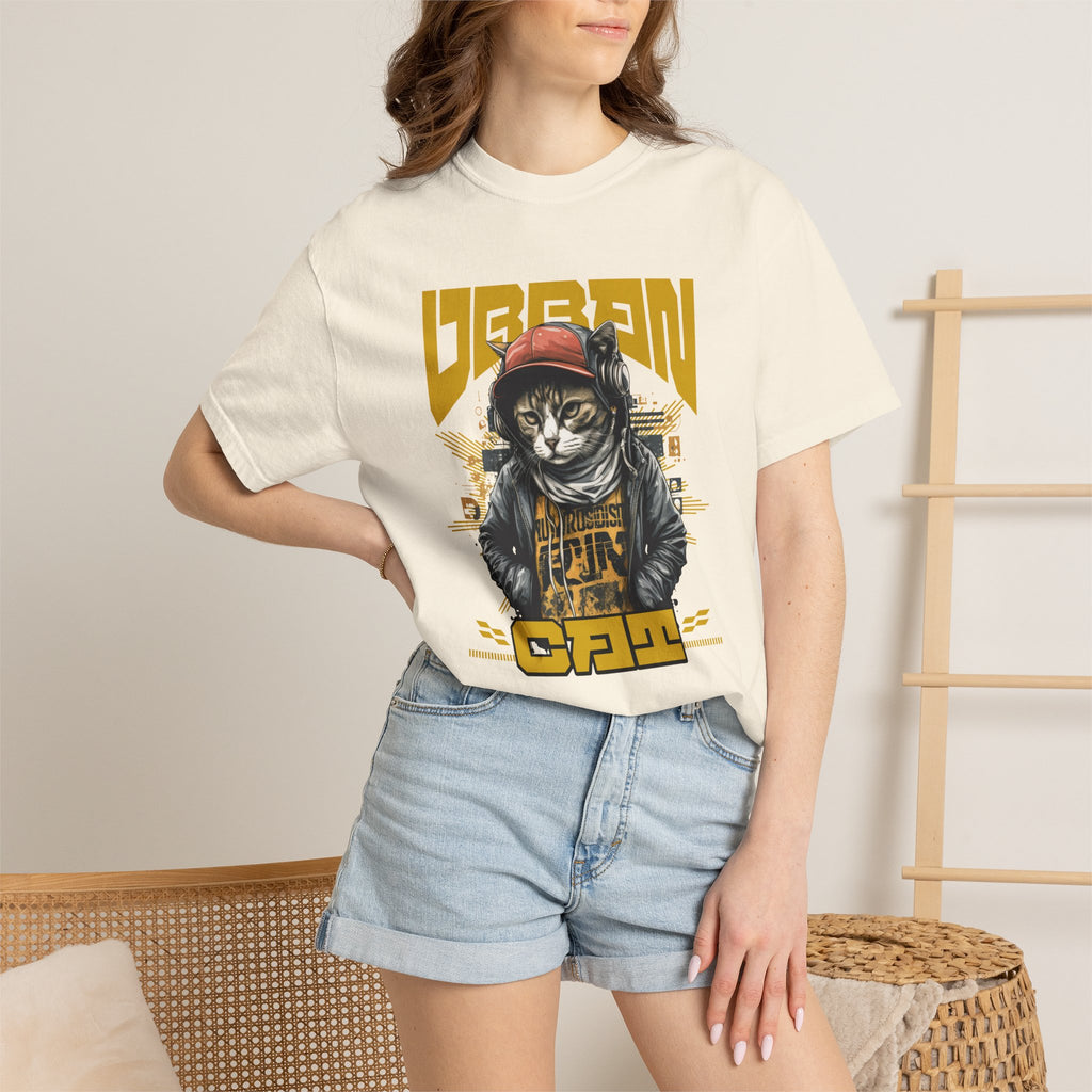 Urban Cat T-Shirt — Retro Streetwear Graphic Tee with Cool Cat Design