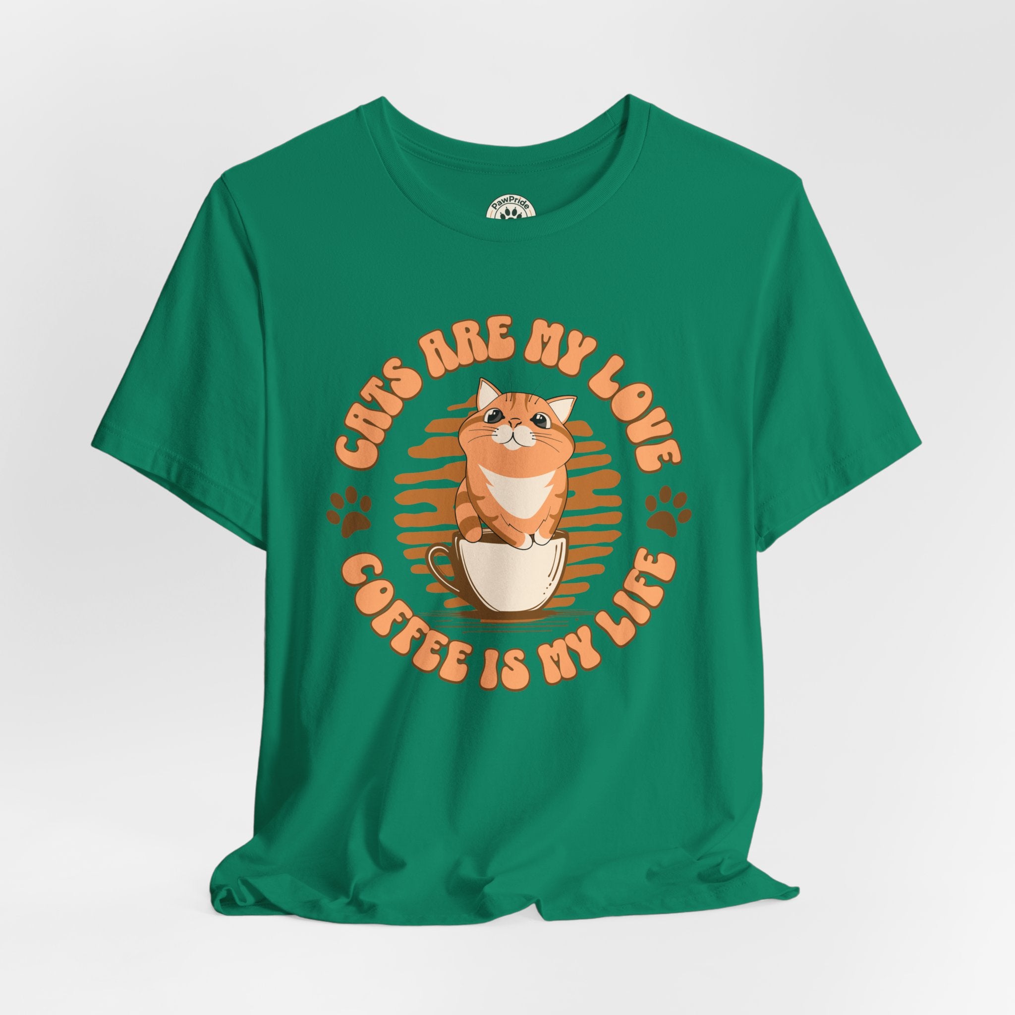 Cat & Coffee Tee — "Cats Are My Love, Coffee Is My Life" Cute Graphic T‑Shirt