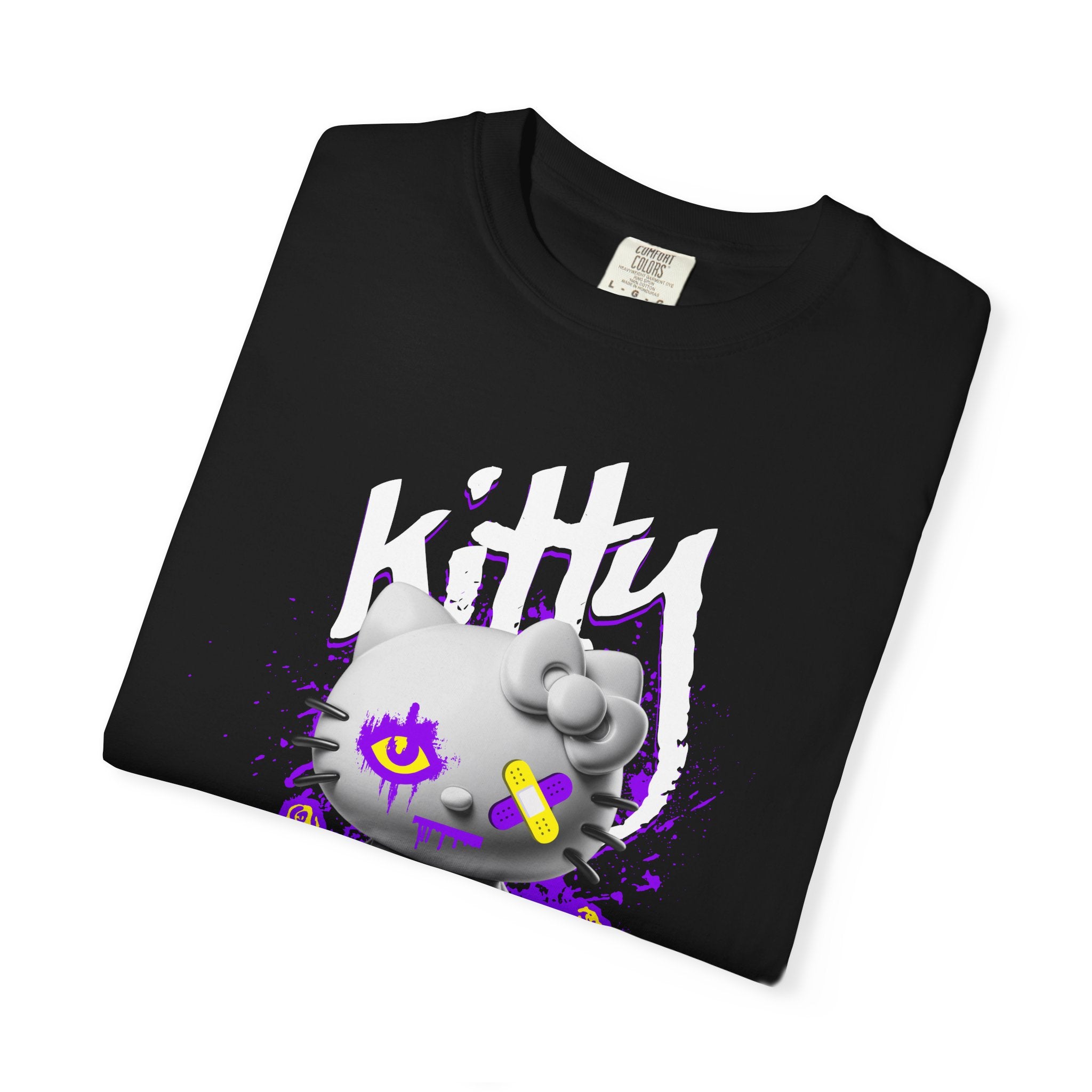 Kitty Cute Punk T-Shirt — 'doesn't say hello' Garment-Dyed Tee