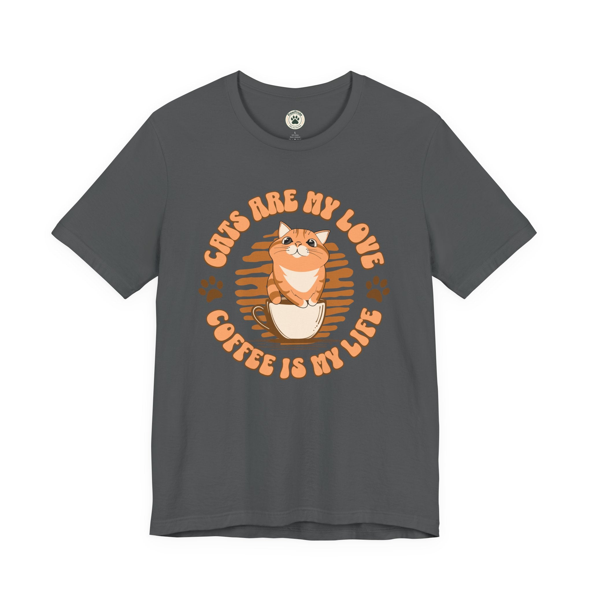 Cat & Coffee Tee — "Cats Are My Love, Coffee Is My Life" Cute Graphic T‑Shirt
