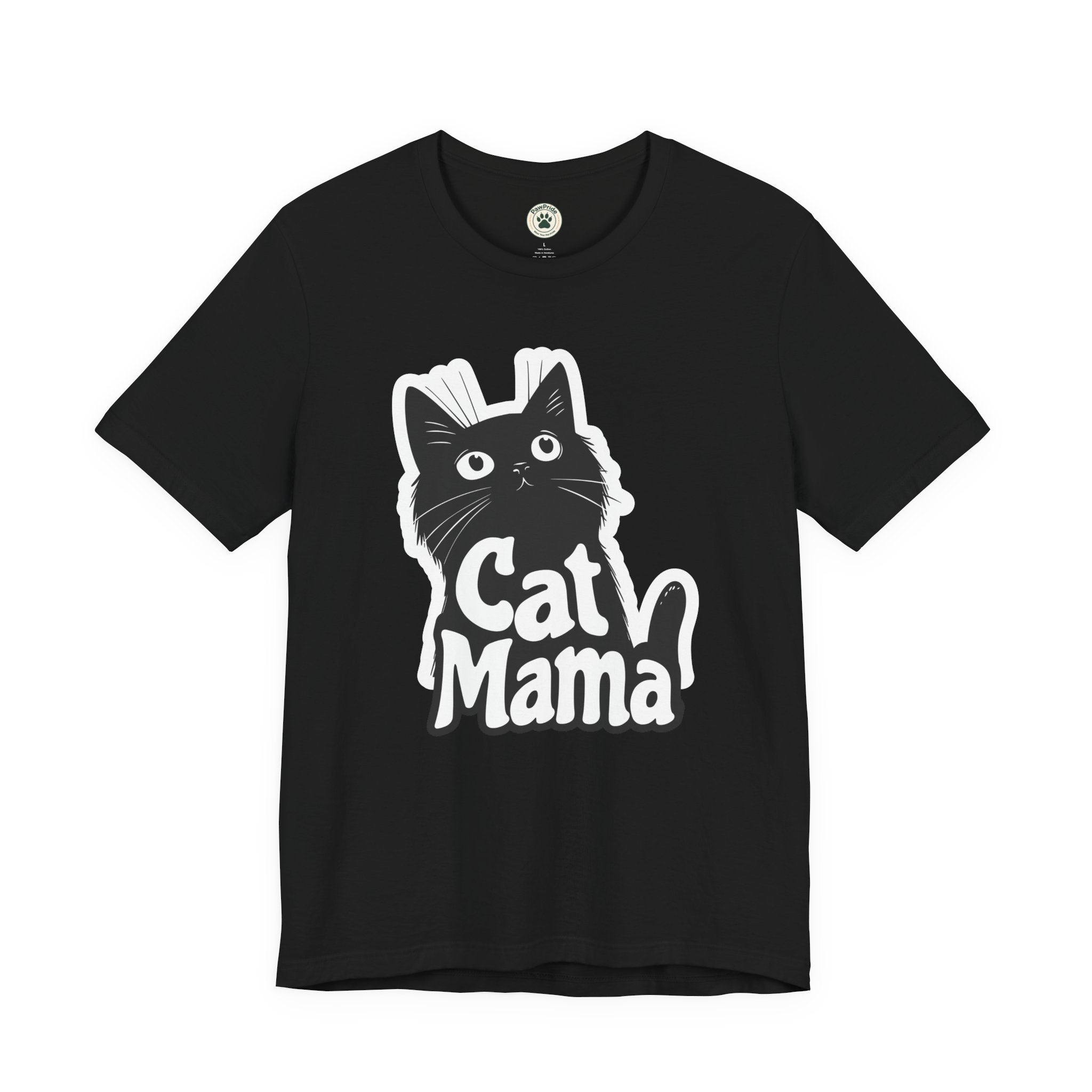 Cat Mama T-Shirt – Cute Black Cat Graphic Tee for Cat Lovers