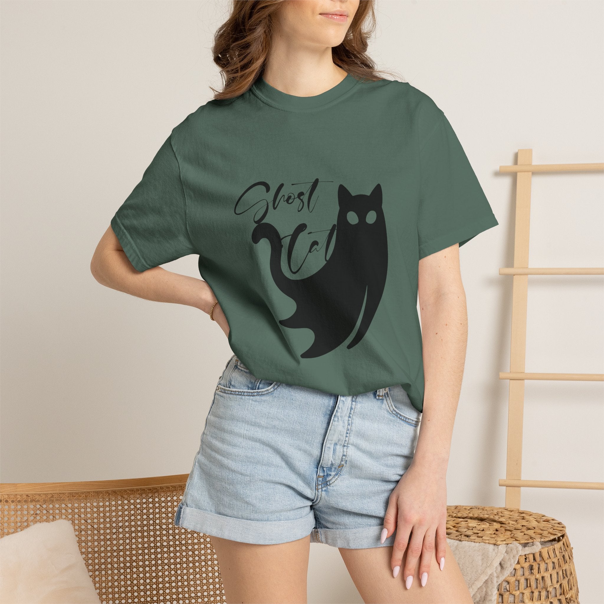 Ghost Cat T-Shirt — Cute Spooky Cat Graphic Tee