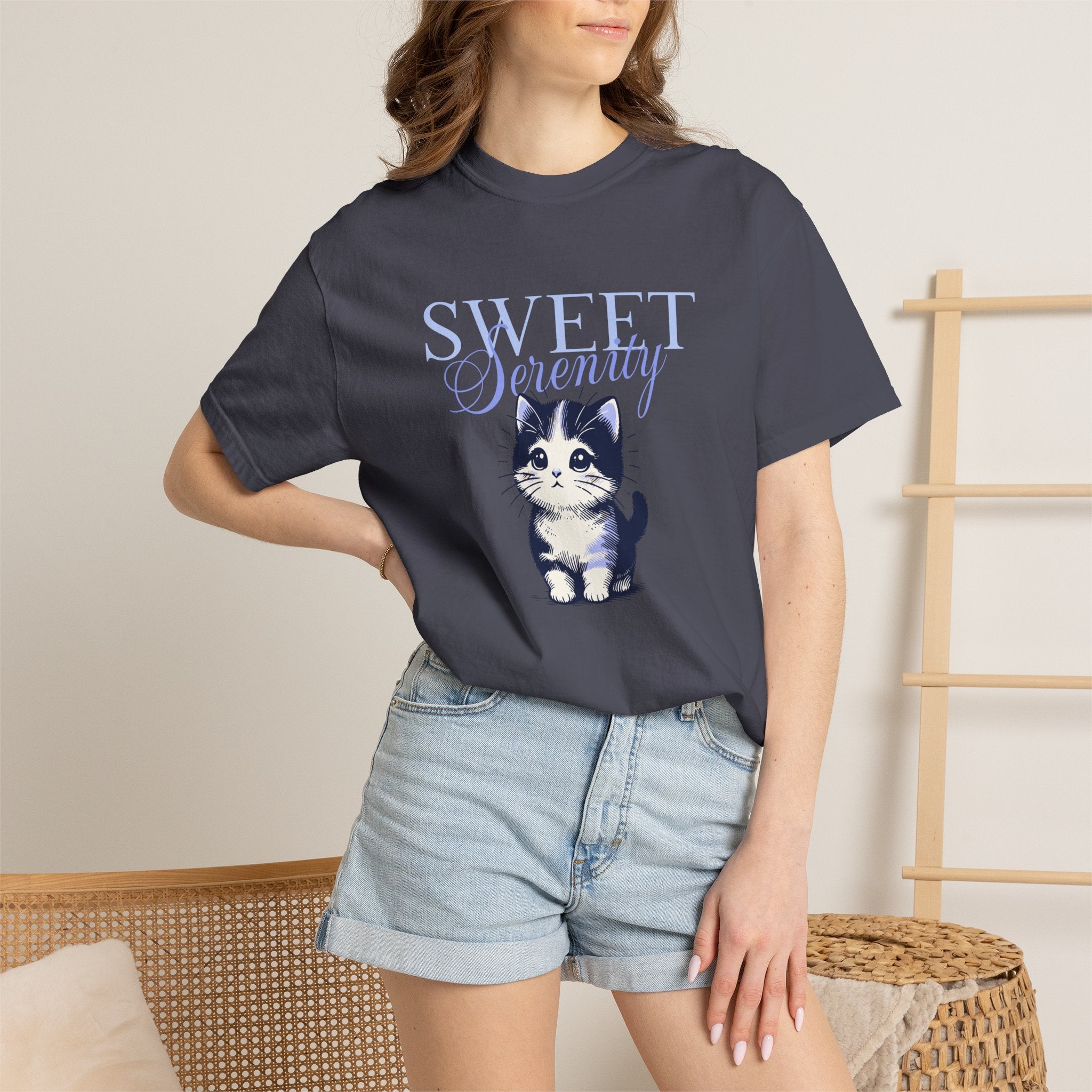 Sweet Scently Cat T‑Shirt — Cute Vintage Kitten Graphic Tee