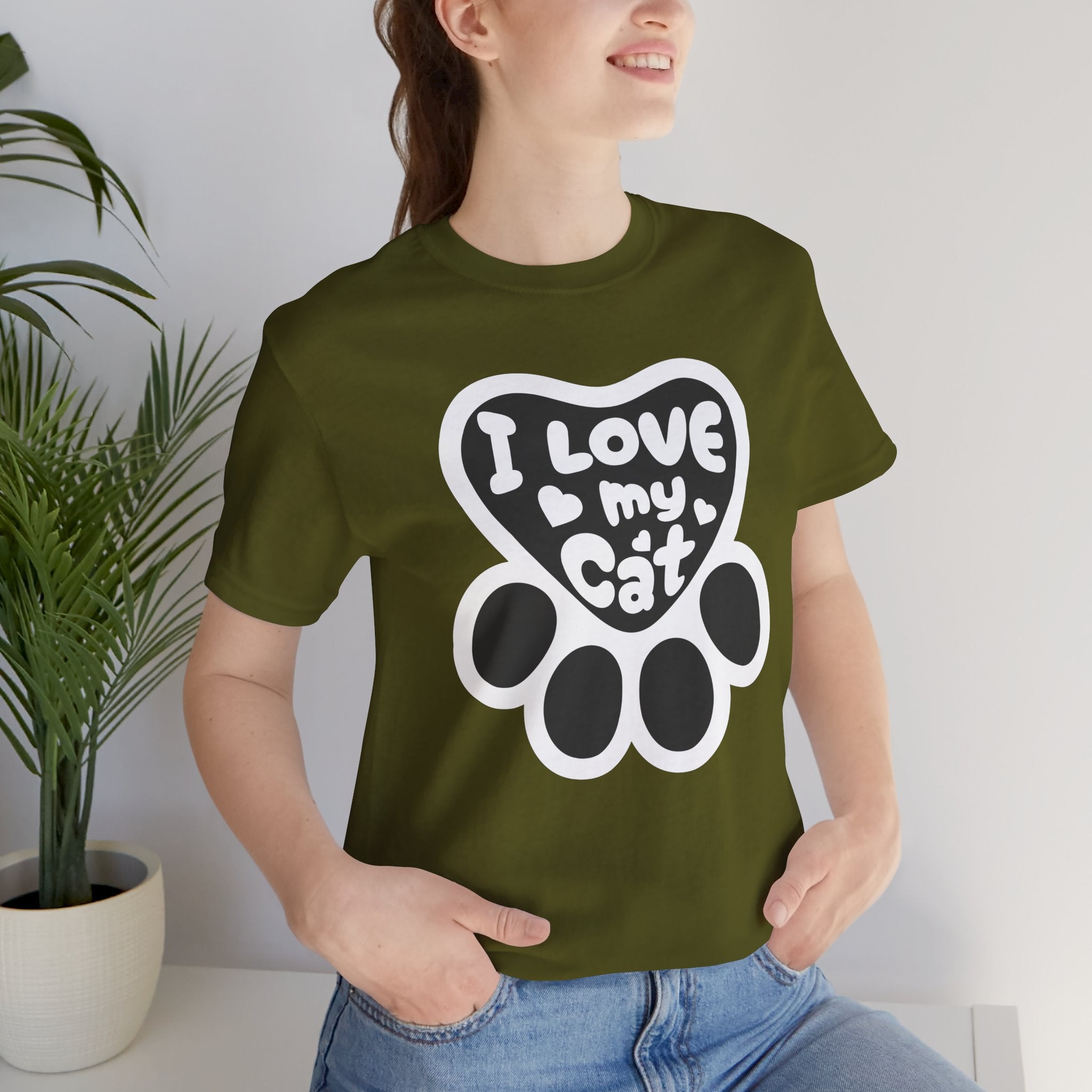 I Love My Cat Paw T-Shirt — Cute Cat Lover Tee