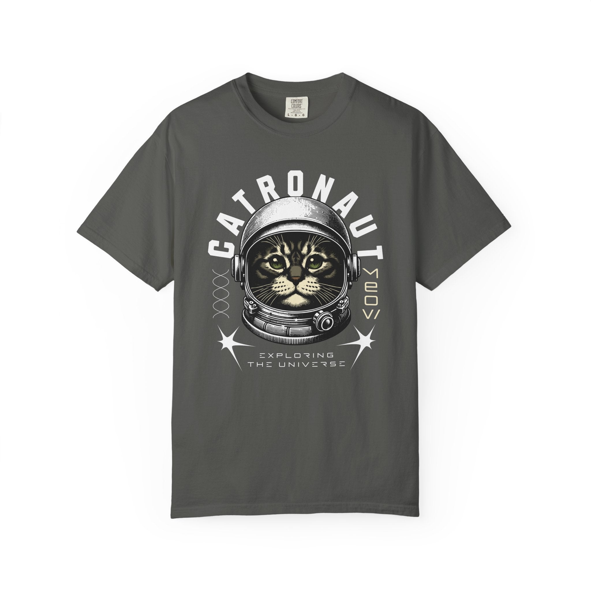 Catronaut T‑Shirt — Retro Space Cat Helmet Graphic Tee