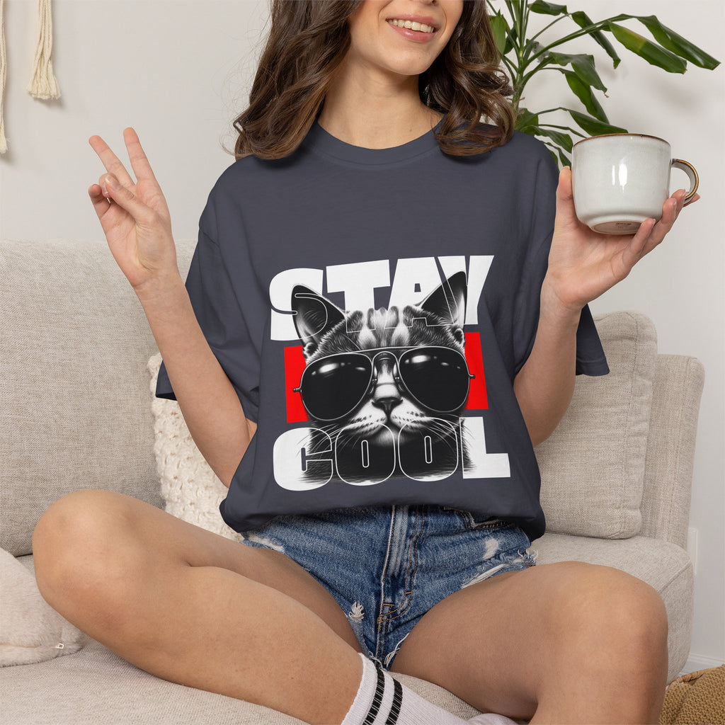 Stay Cool Cat T-Shirt — Retro Sunglasses Graphic Tee