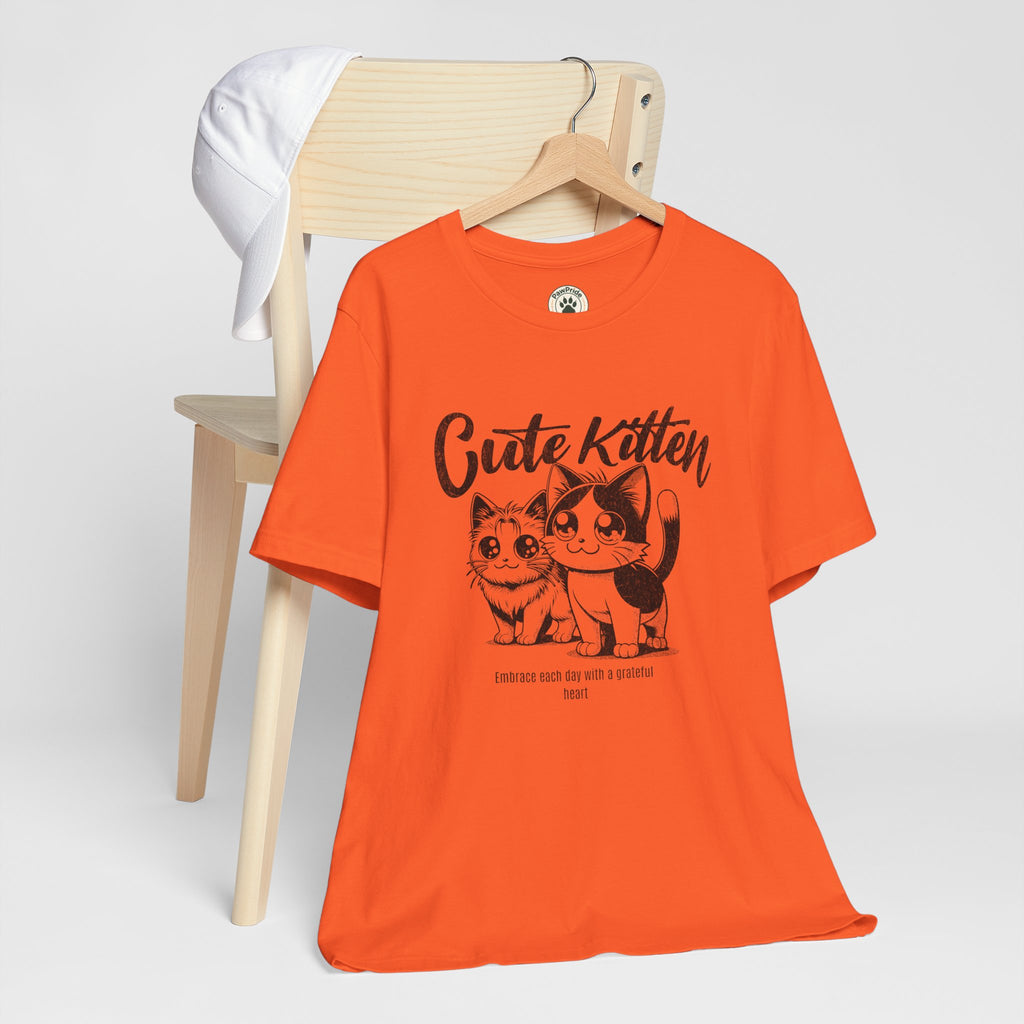 Cute Kitten T-Shirt — Vintage Black & White Cat Graphic Tee