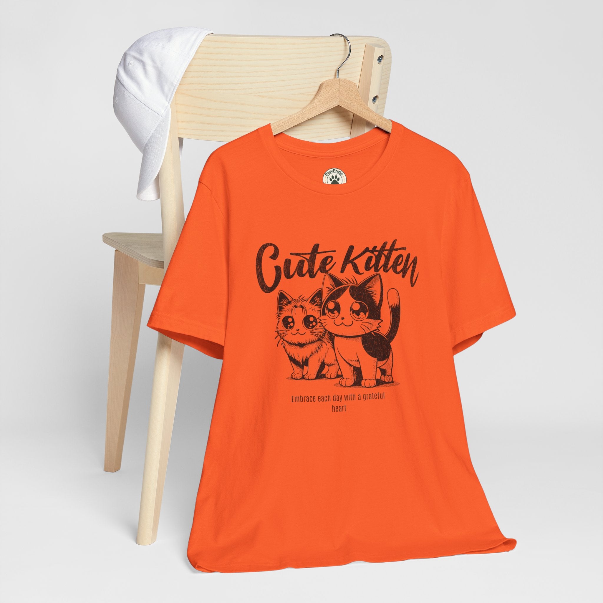 Cute Kitten T-Shirt — Vintage Black & White Cat Graphic Tee