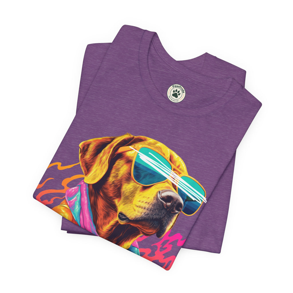 Chill Sunglasses Dog Tee — Retro Neon “CHILL” Graphic T-Shirt