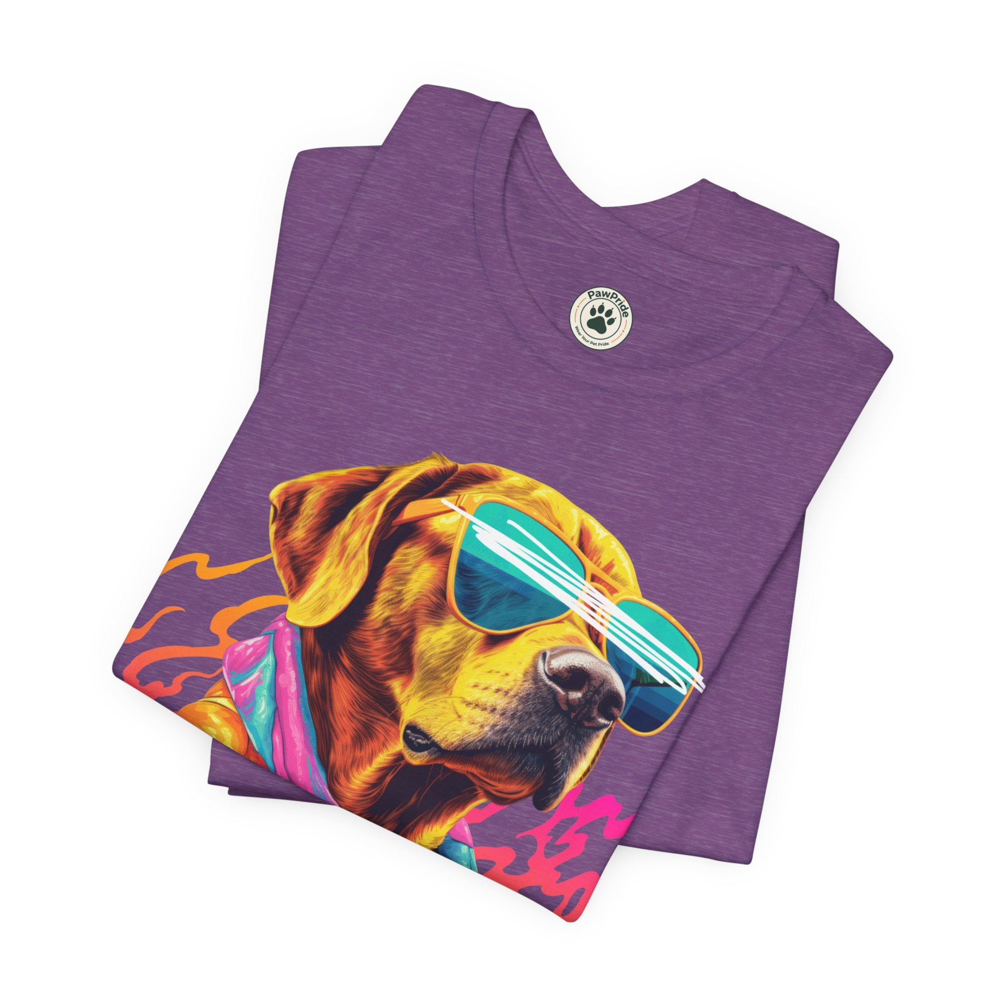 Chill Sunglasses Dog Tee — Retro Neon “CHILL” Graphic T-Shirt