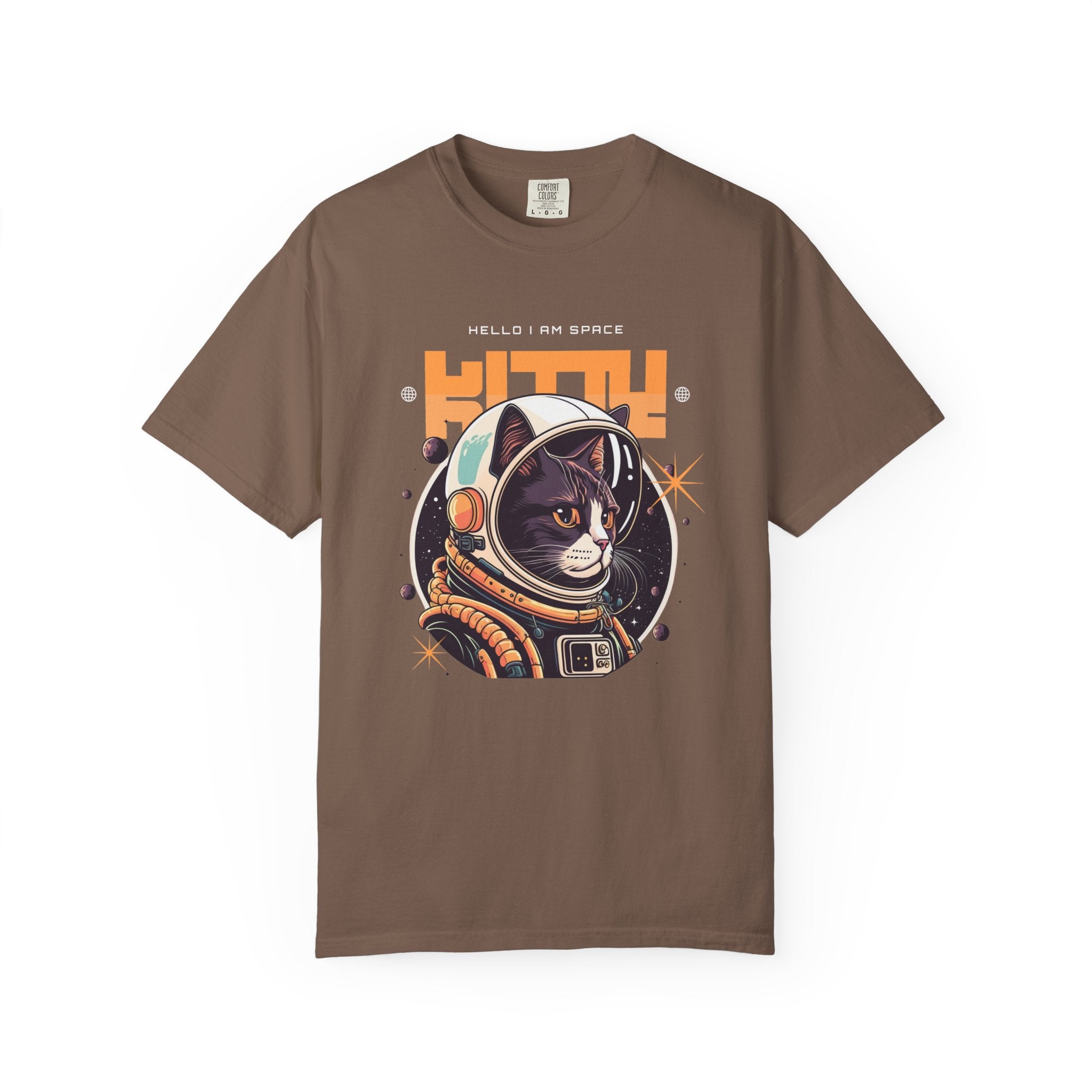 Astronaut Cat T-Shirt — "Hello I Am Space" Retro Spacecat Tee