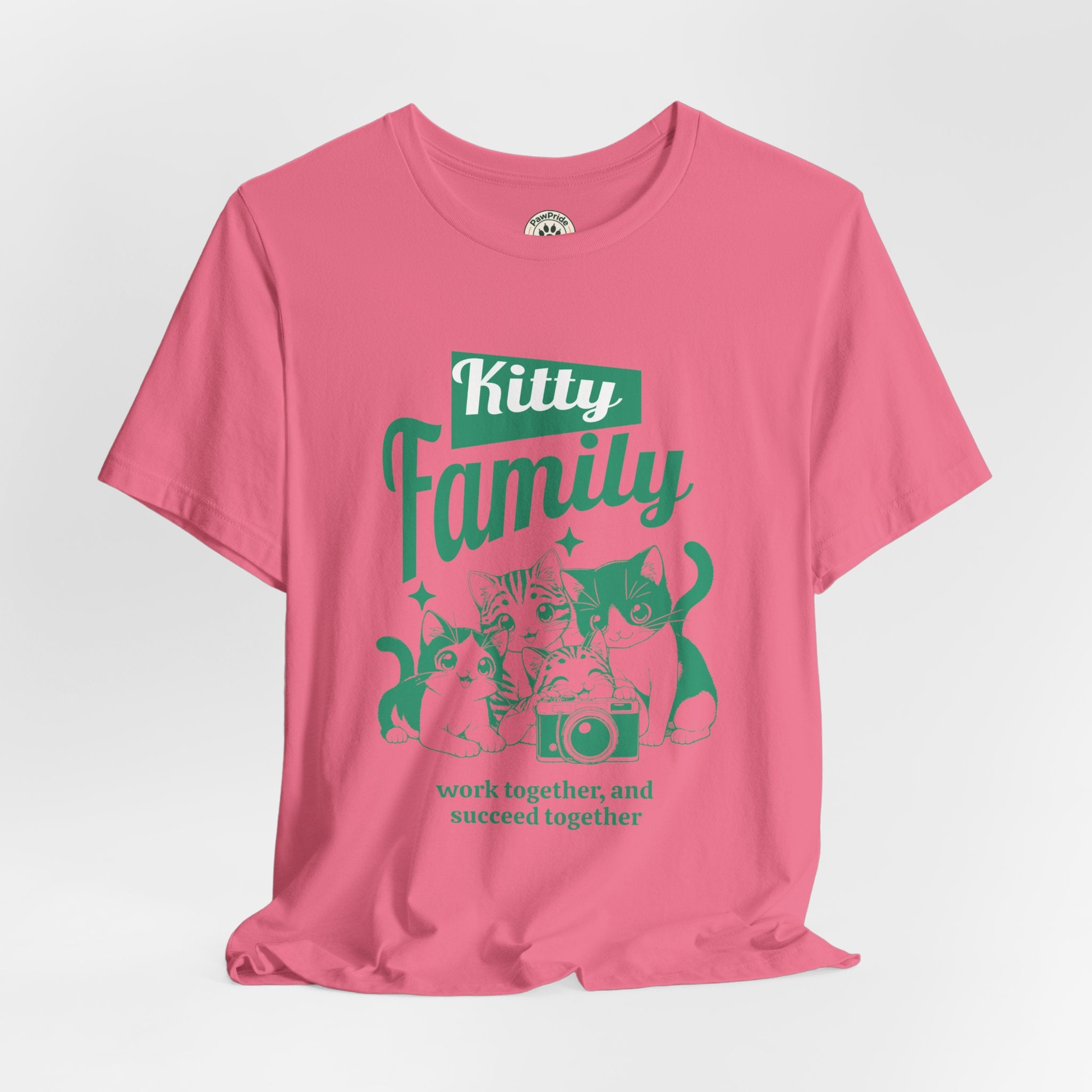Kitty Family Tee — 'Work Together, and Succeed Together' Cat Graphic Shirt