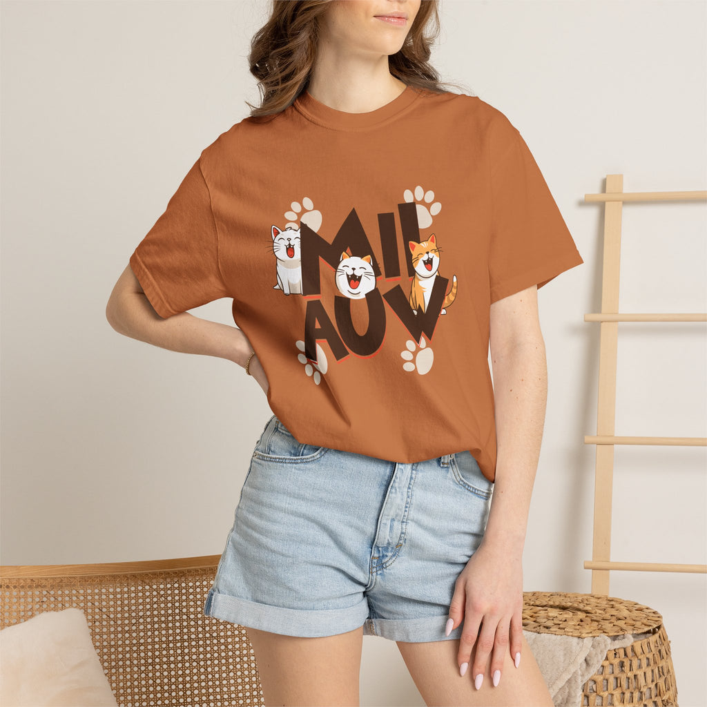 Cat Paw 'MIAOU' Graphic T-Shirt — Cute Cat Lover Tee