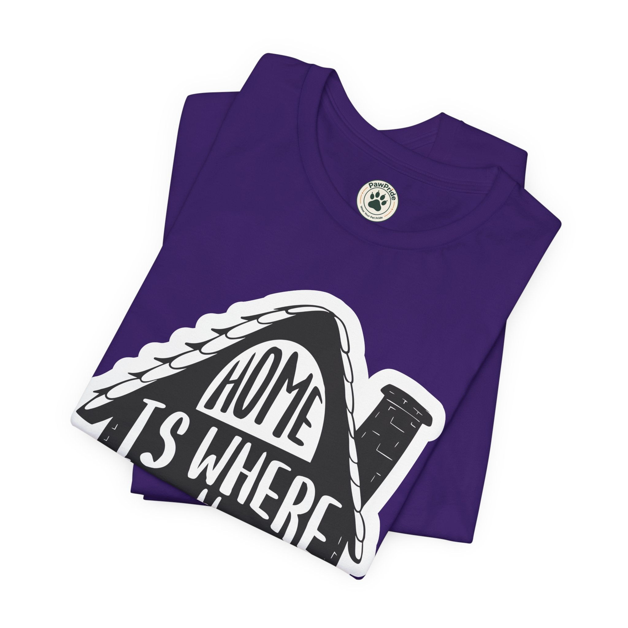 Cat Lover T-Shirt — "Home Is Where The Cat Is" Graphic Tee