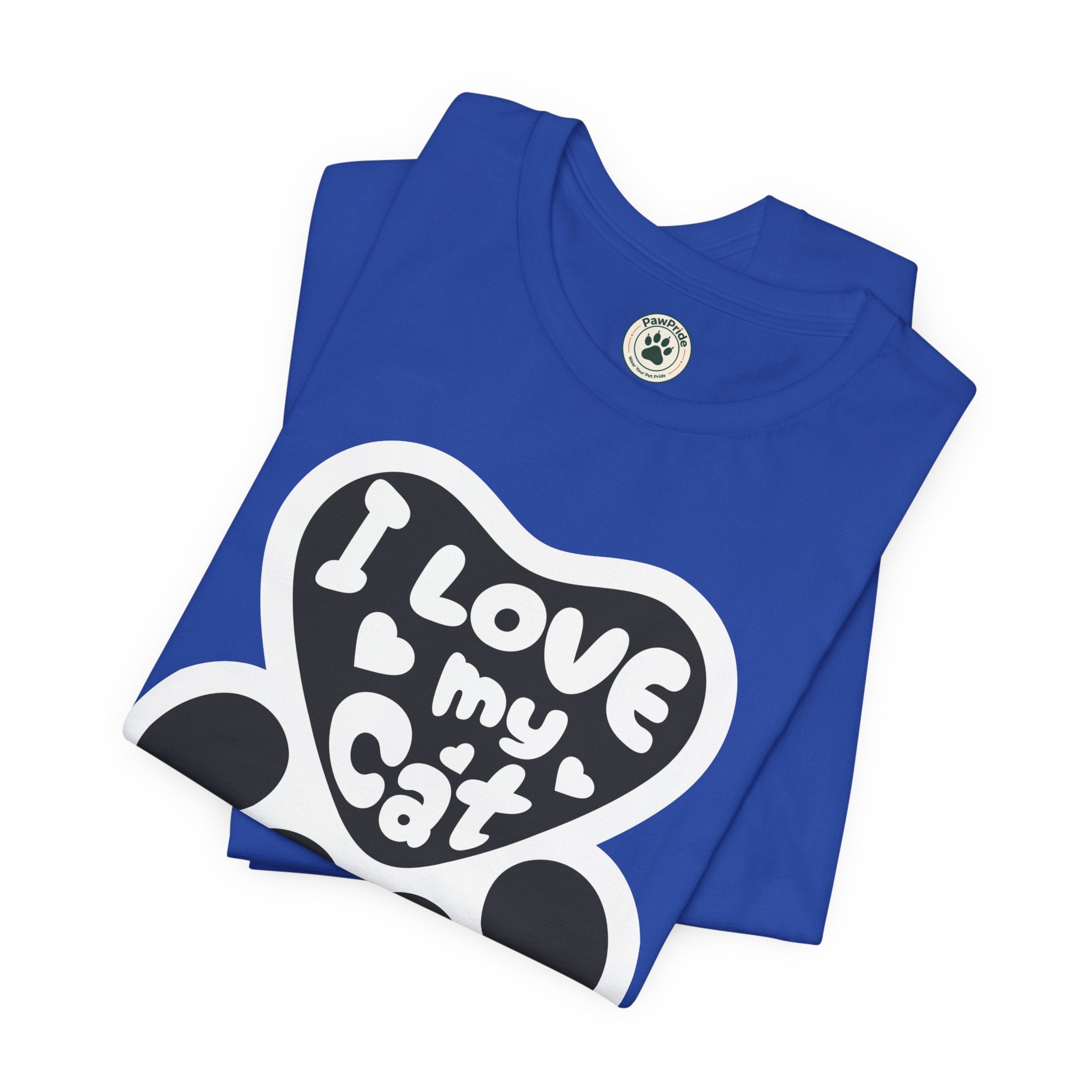 I Love My Cat Paw T-Shirt — Cute Cat Lover Tee
