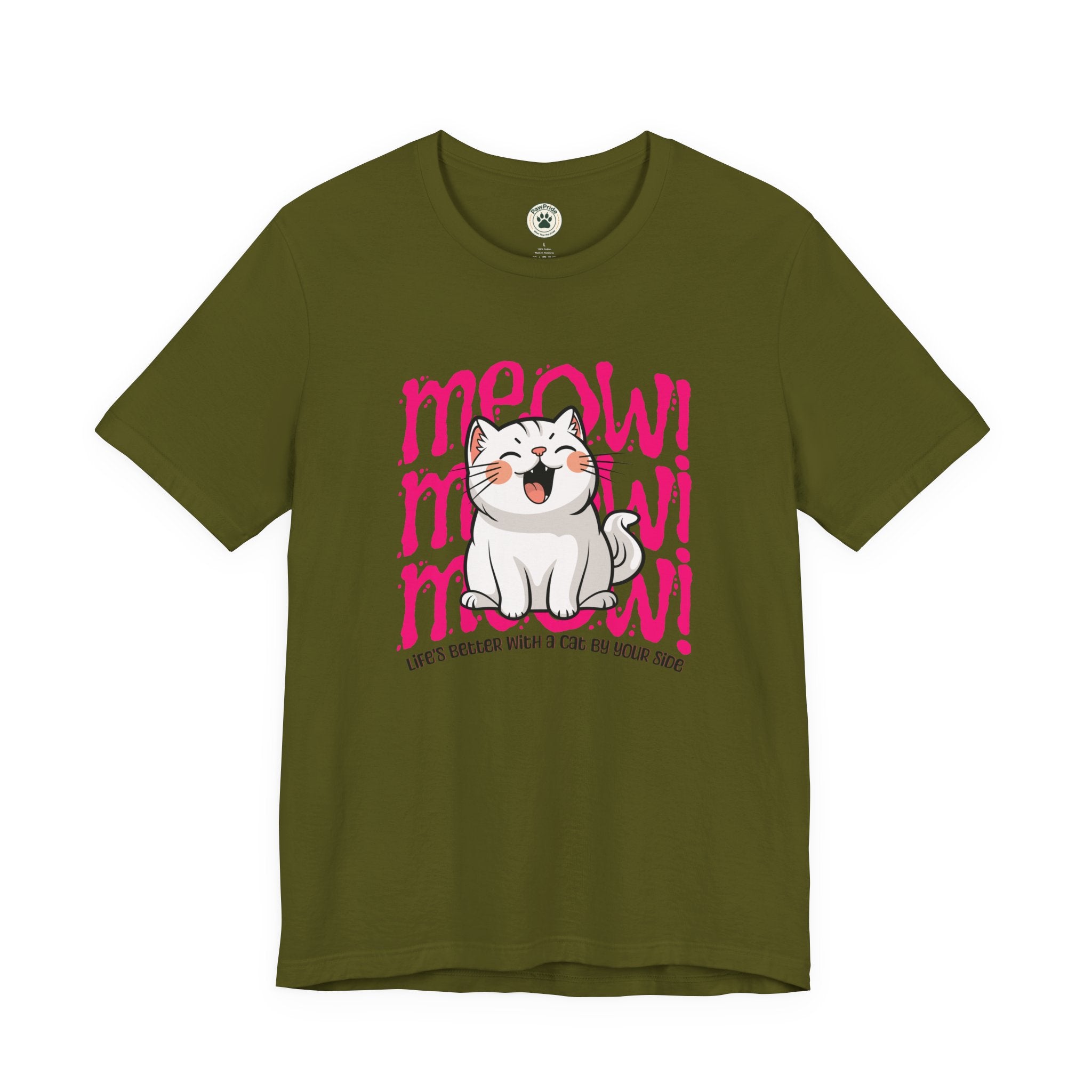 Meow Cat Graphic Tee — Cute Kawaii Cat "MEOW!" Shirt