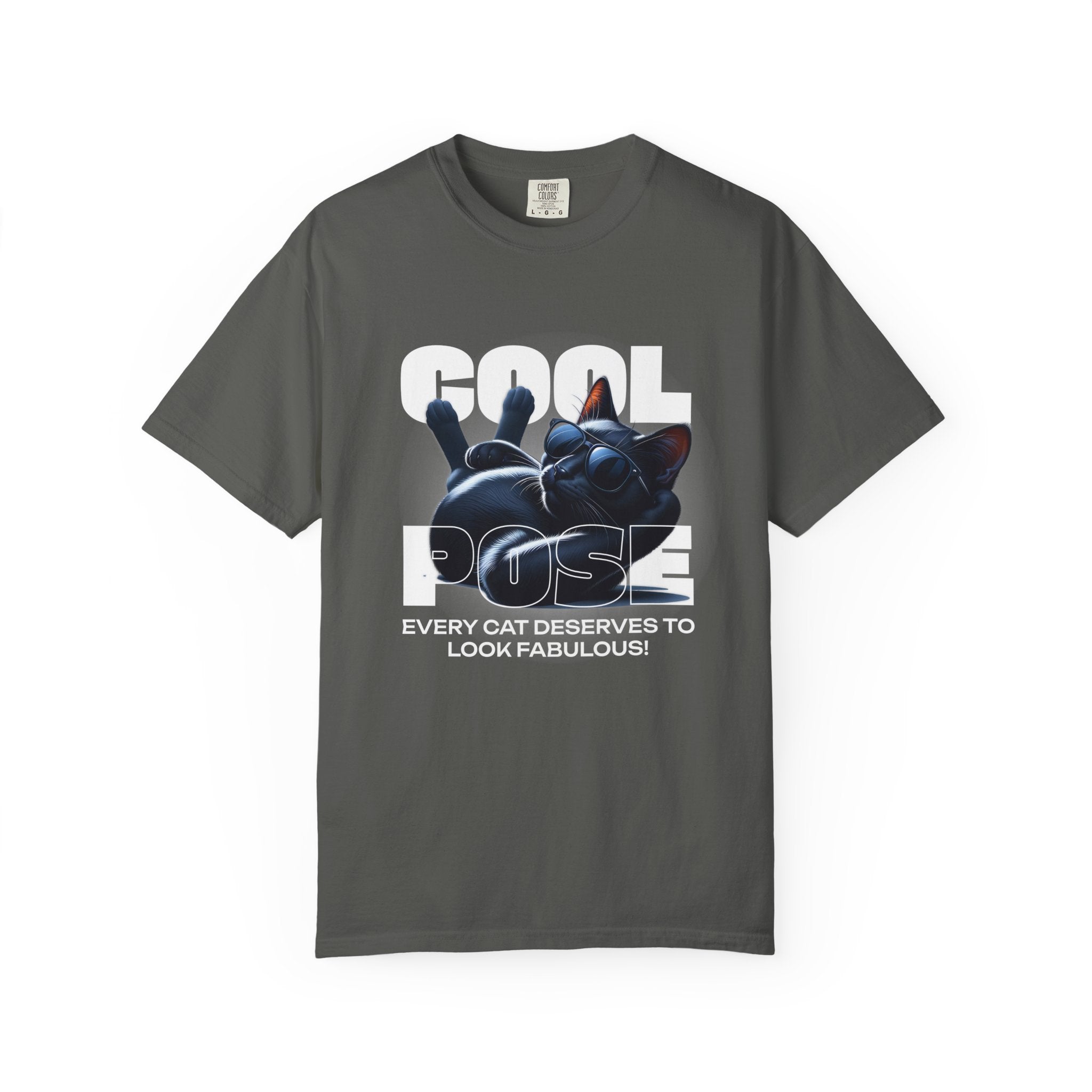 Cool Pose Cat T-Shirt — "Every Cat Deserves to Look Fabulous" Graphic Tee