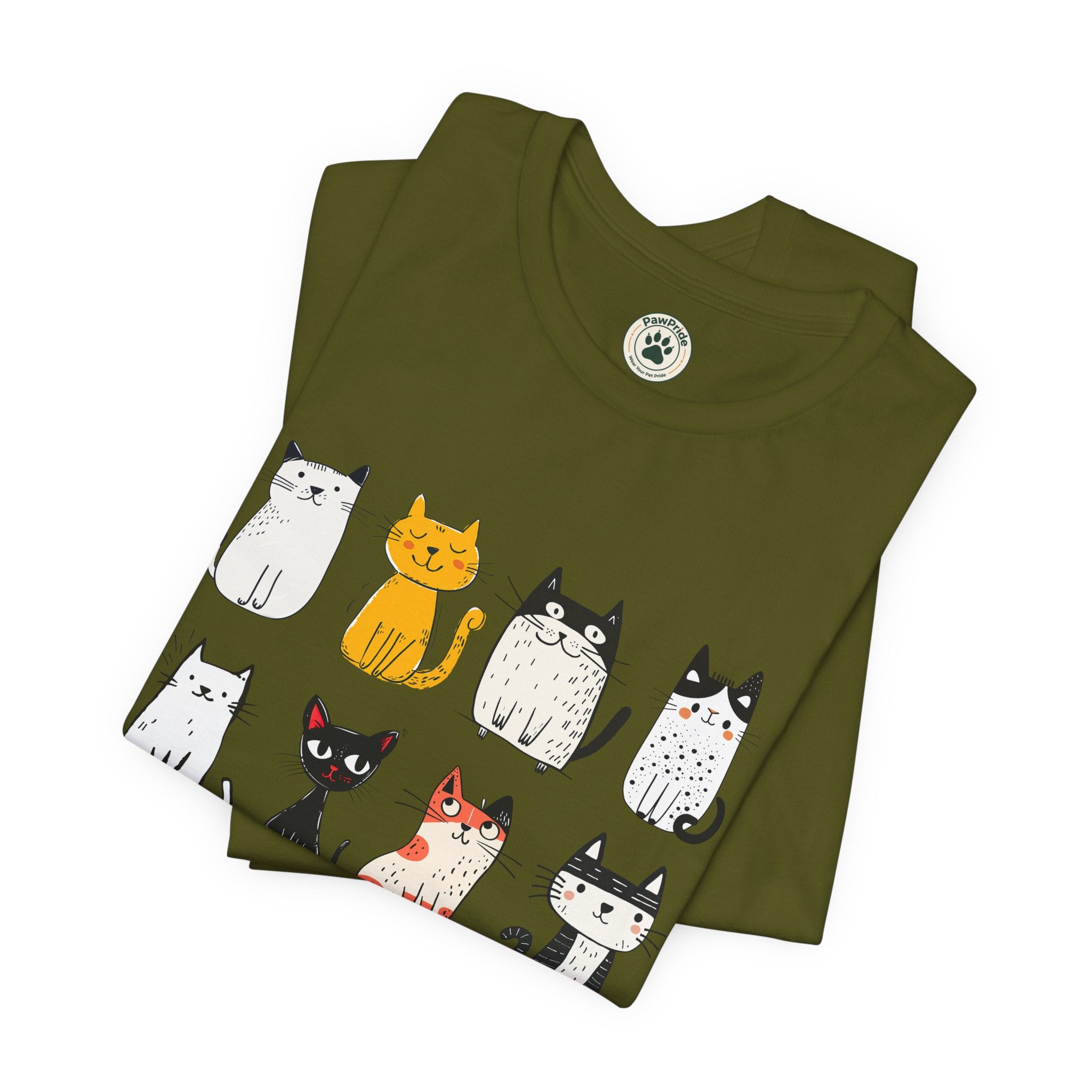 Purrfect Love Cat T-Shirt — Cute Cartoon Cats Tee for Cat Lovers