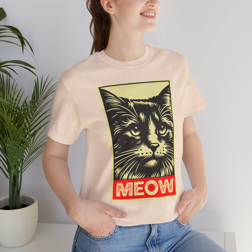 Meow Cat Portrait Tee — Graphic Cat Shirt