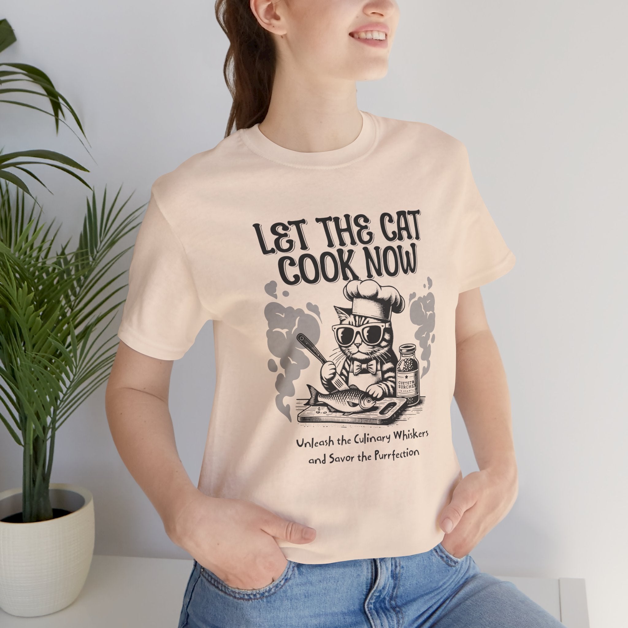 Let The Cat Cook Now T-Shirt — Funny Chef Cat Cooking Tee