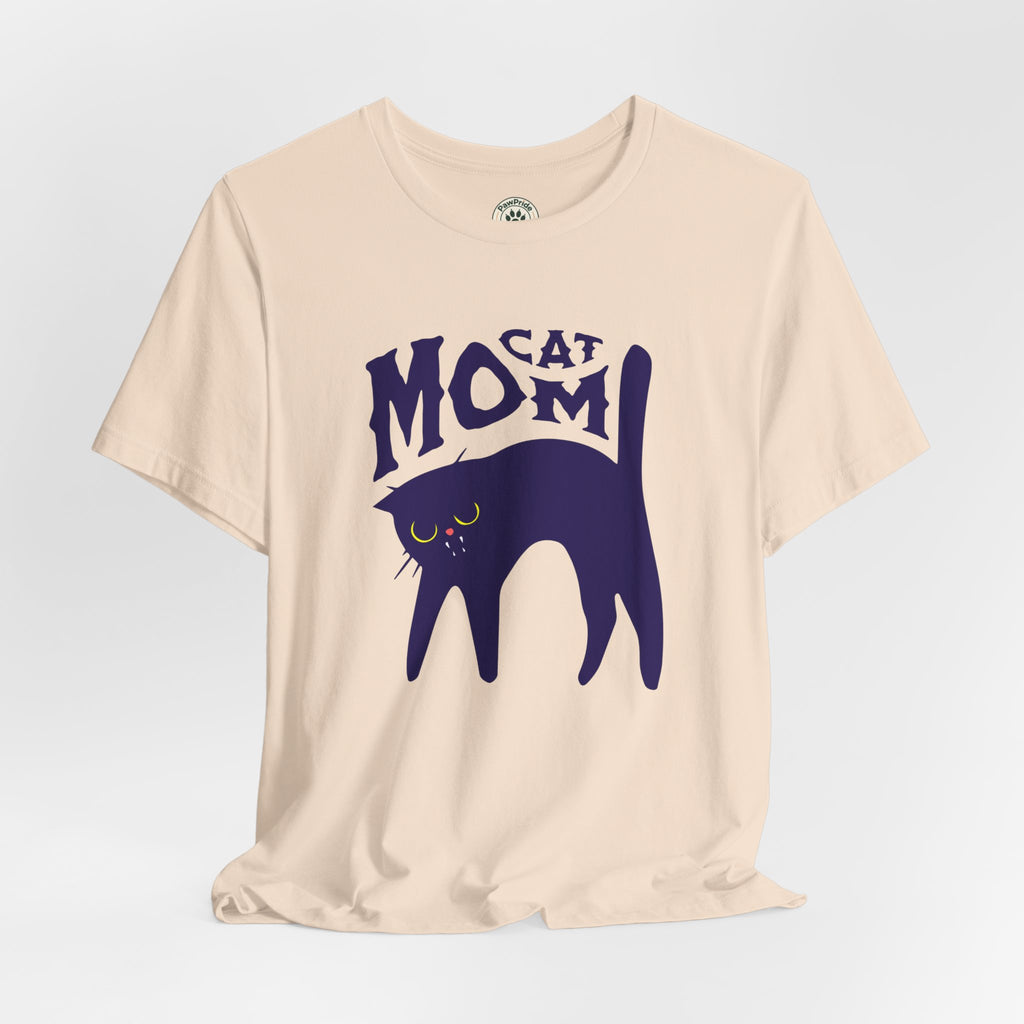 Cat Mom Graphic Tee — Cute Black Cat Illustration