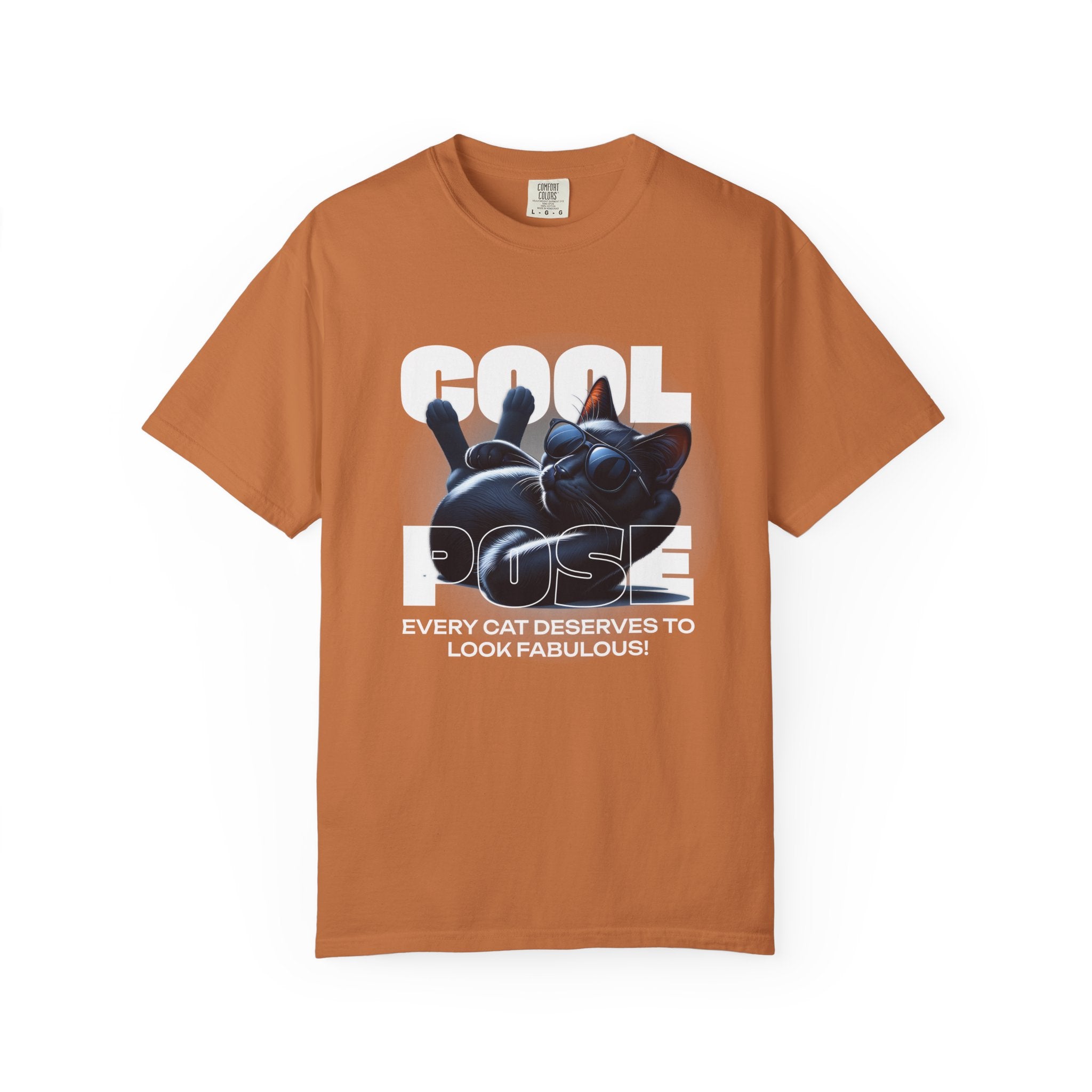 Cool Pose Cat T-Shirt — "Every Cat Deserves to Look Fabulous" Graphic Tee