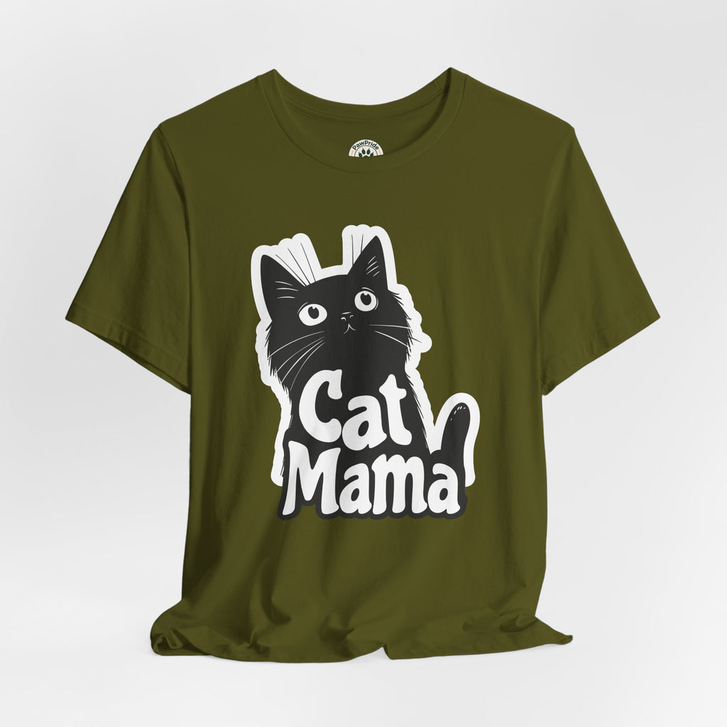 Cat Mama T-Shirt – Cute Black Cat Graphic Tee for Cat Lovers