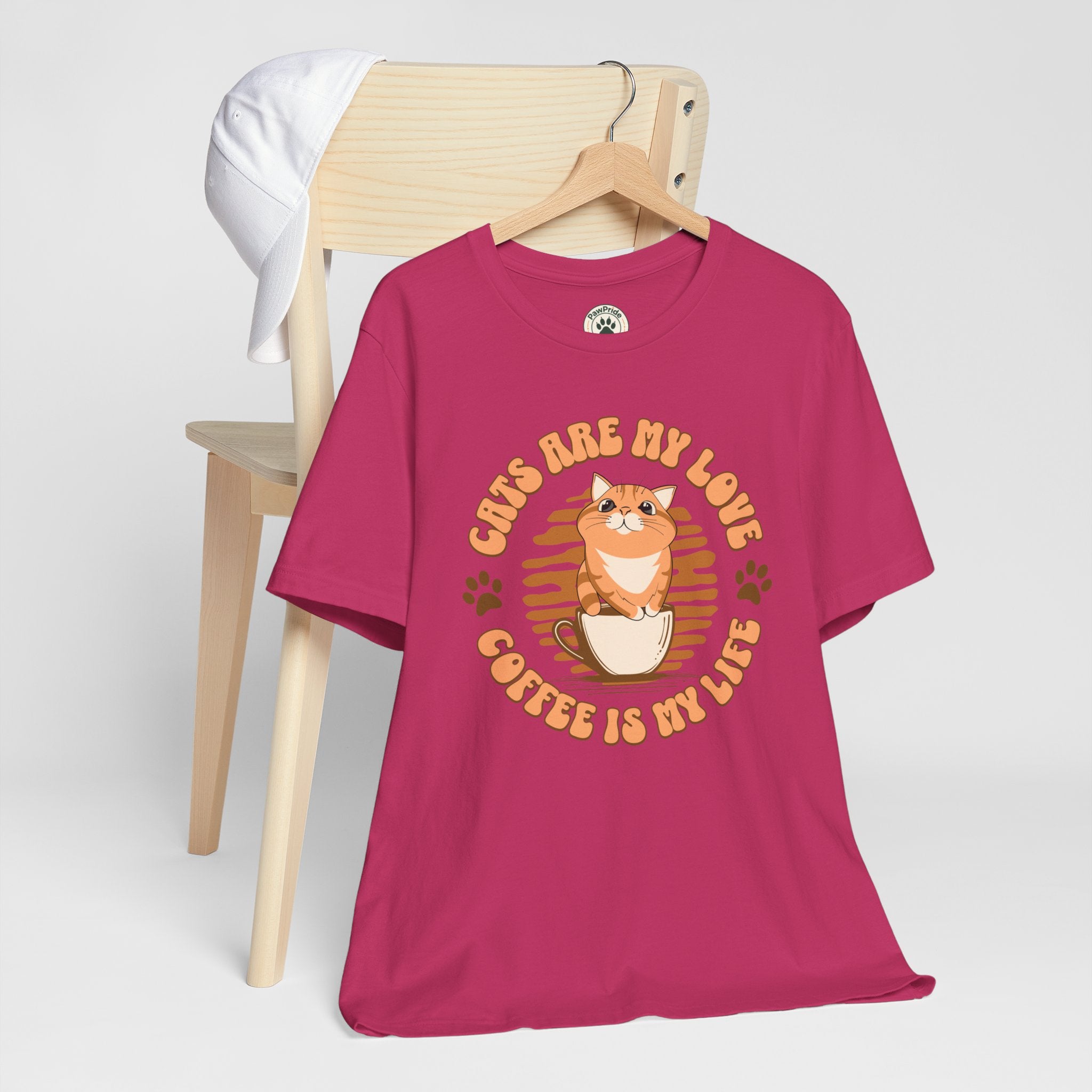 Cat & Coffee Tee — "Cats Are My Love, Coffee Is My Life" Cute Graphic T‑Shirt