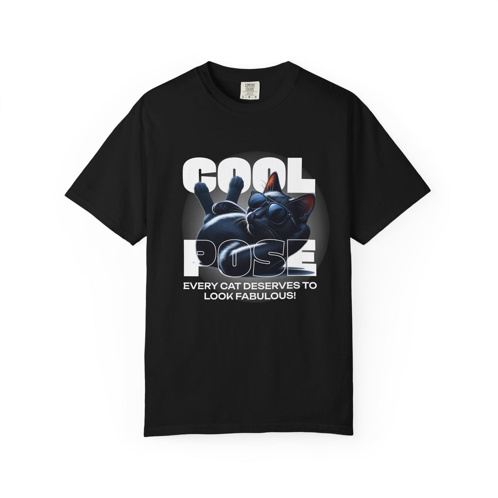 Cool Pose Cat T-Shirt — "Every Cat Deserves to Look Fabulous" Graphic Tee