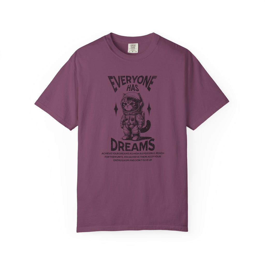 Everyone Has Dreams Astronaut Cat T‑Shirt — Vintage Space Graphic Tee