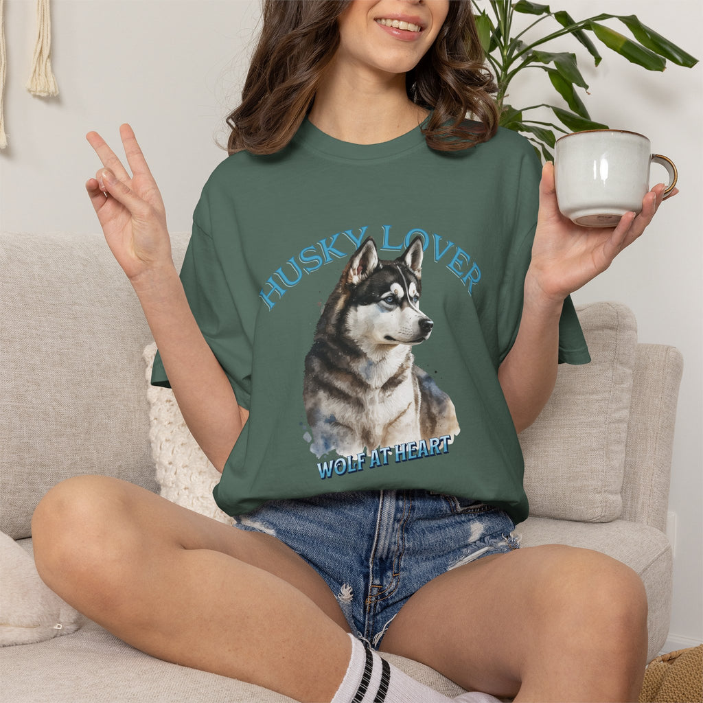 Husky Lover T-Shirt – “Wolf at Heart” Graphic Tee