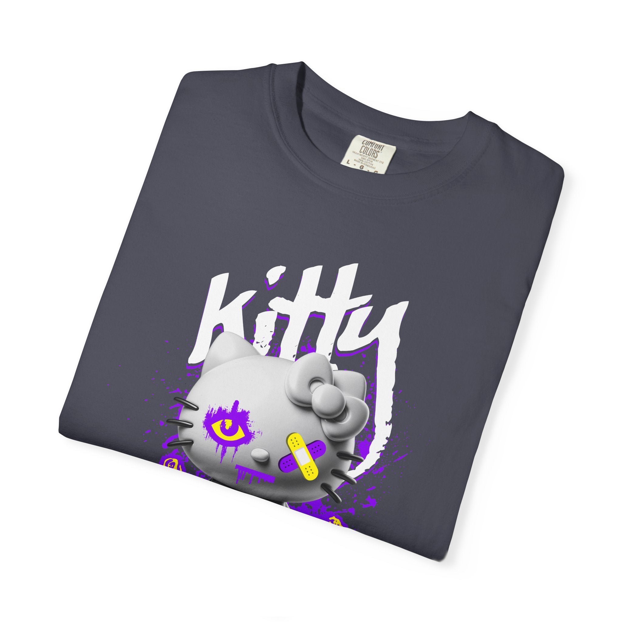 Kitty Cute Punk T-Shirt — 'doesn't say hello' Garment-Dyed Tee