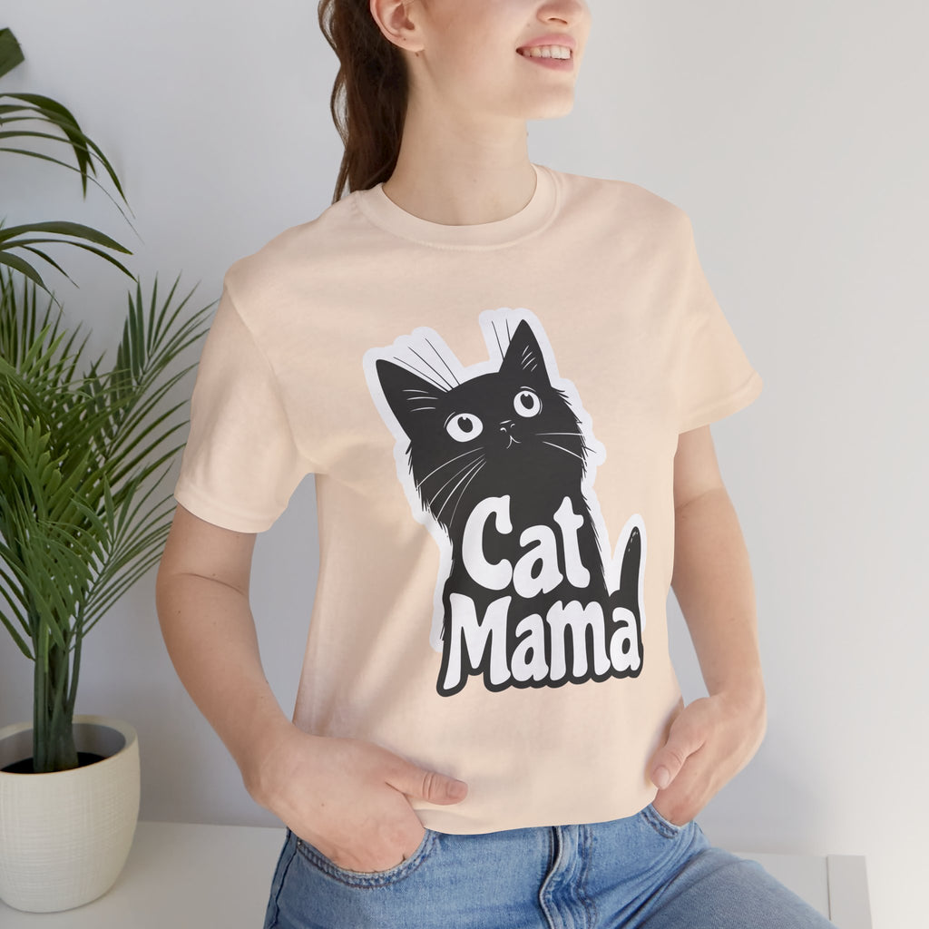 Cat Mama T-Shirt – Cute Black Cat Graphic Tee for Cat Lovers