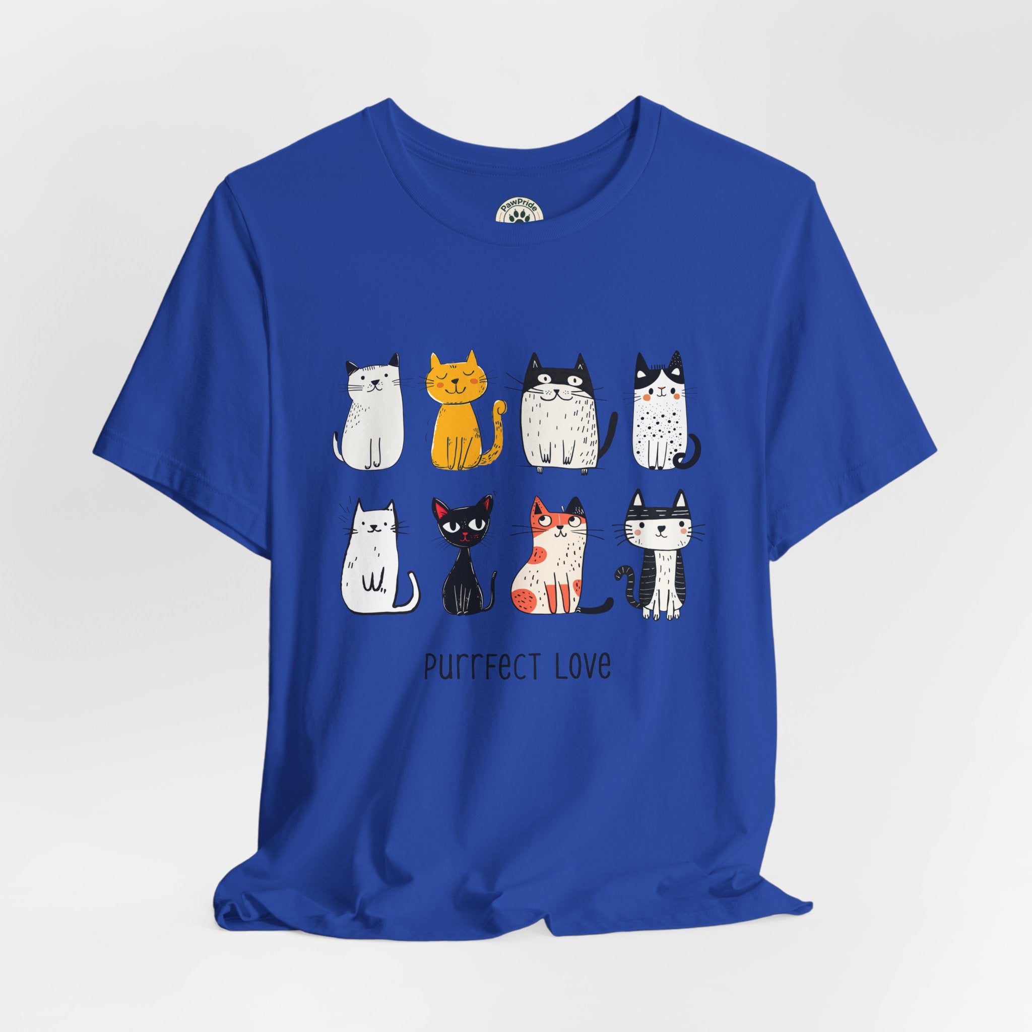 Purrfect Love Cat T-Shirt — Cute Cartoon Cats Tee for Cat Lovers