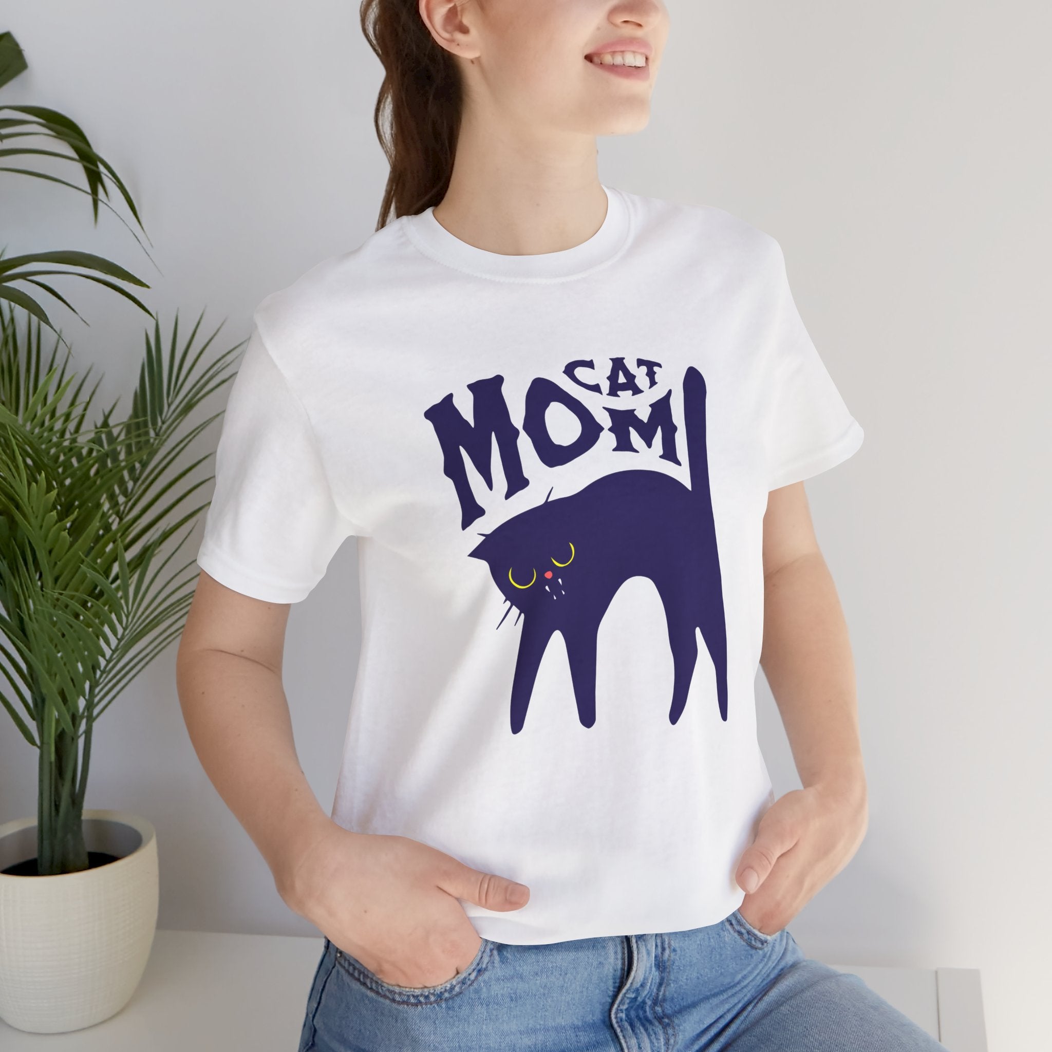 Cat Mom Graphic Tee — Cute Black Cat Illustration