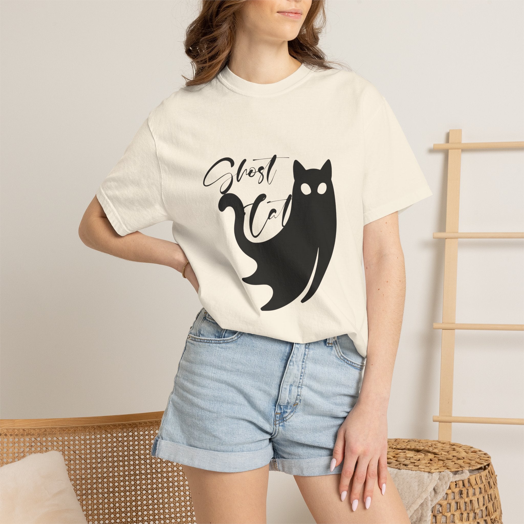 Ghost Cat T-Shirt — Cute Spooky Cat Graphic Tee